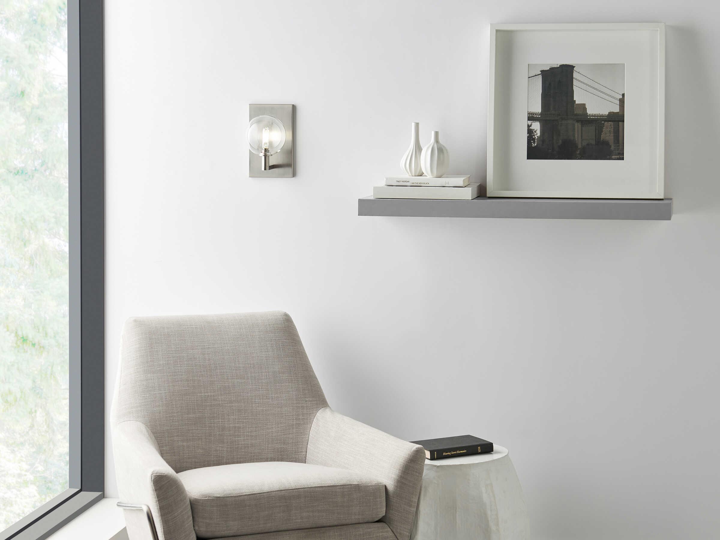 Visual Comfort Modern Gambit 1-Light Satin Nickel Wall Sconce