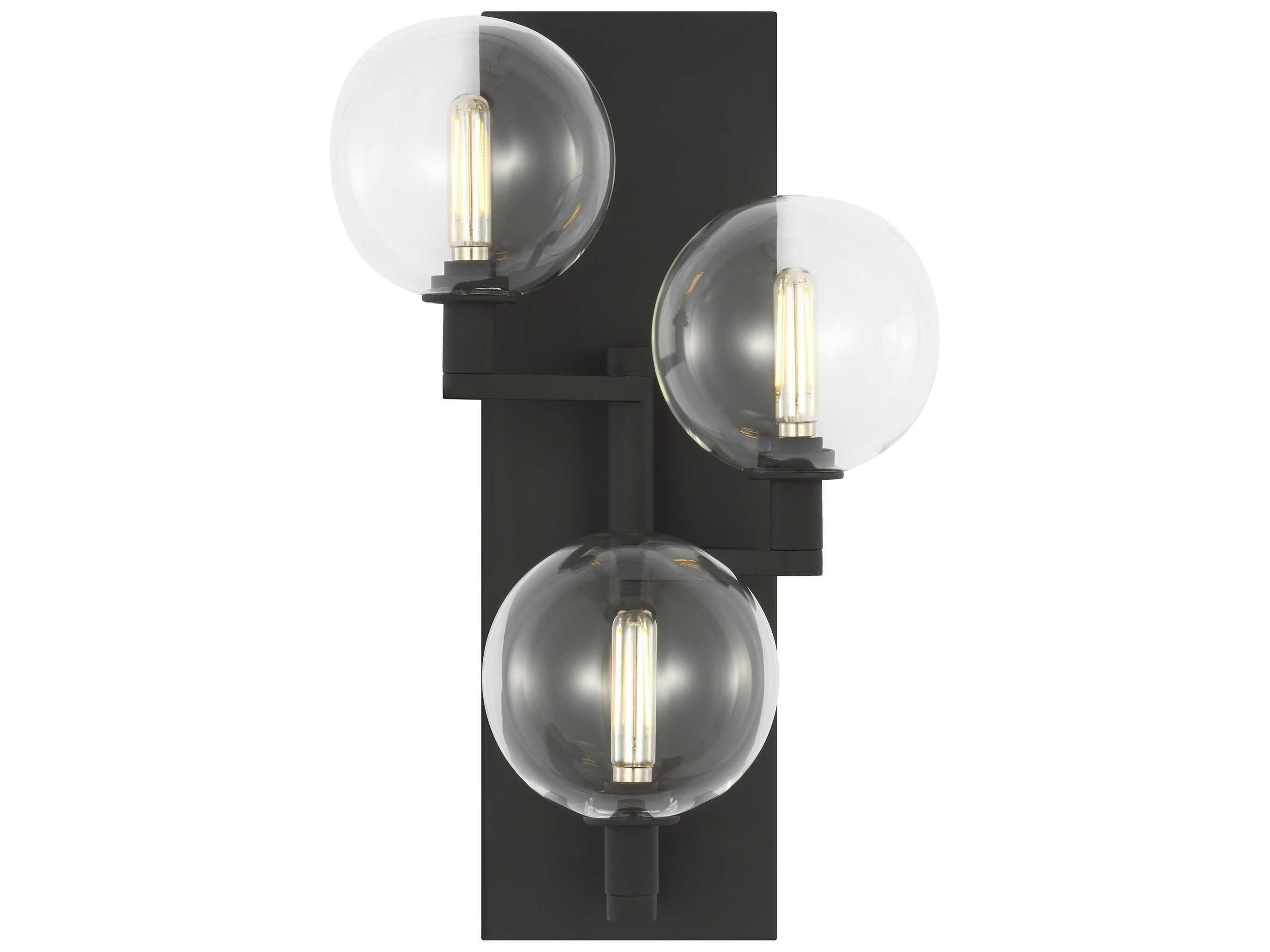 Visual Comfort Modern Gambit 3-Light Nightshade Black Vanity Light
