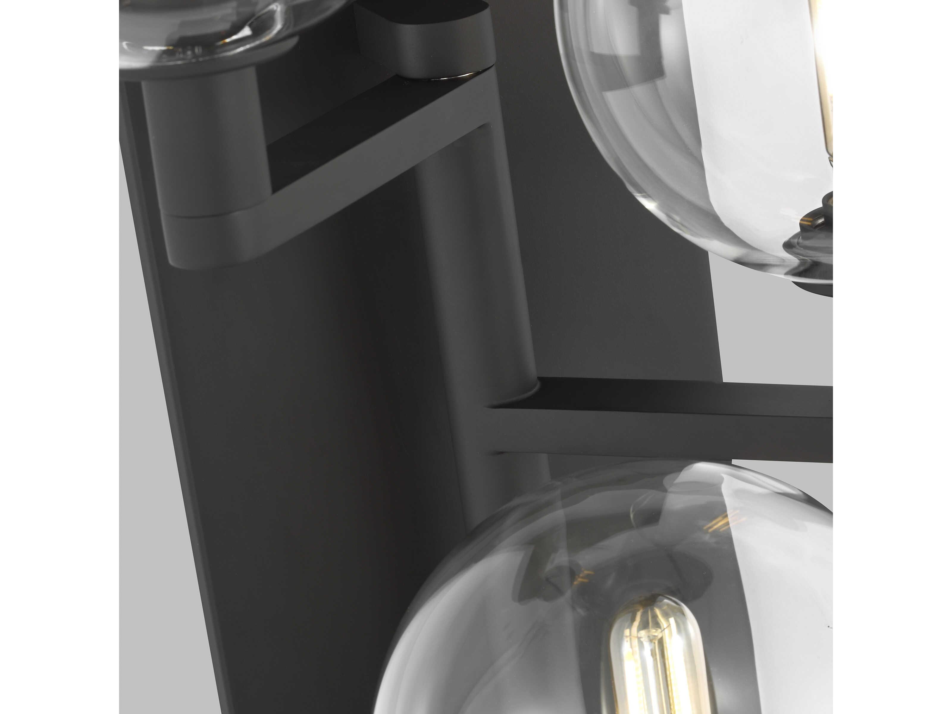 Visual Comfort Modern Gambit 3-Light Nightshade Black Vanity Light