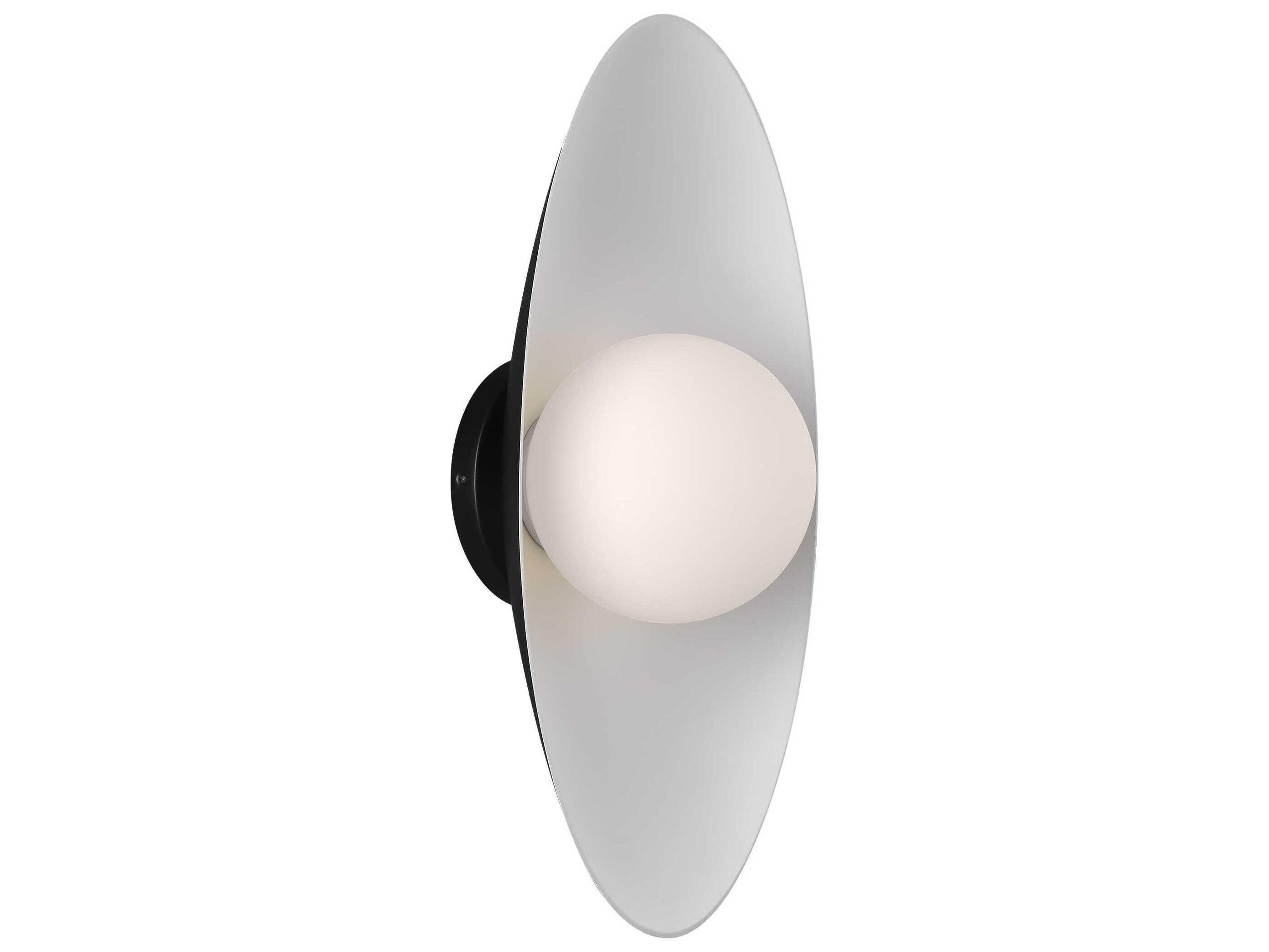 Visual Comfort Modern Joni 1-Light Matte Black White Wall Sconce