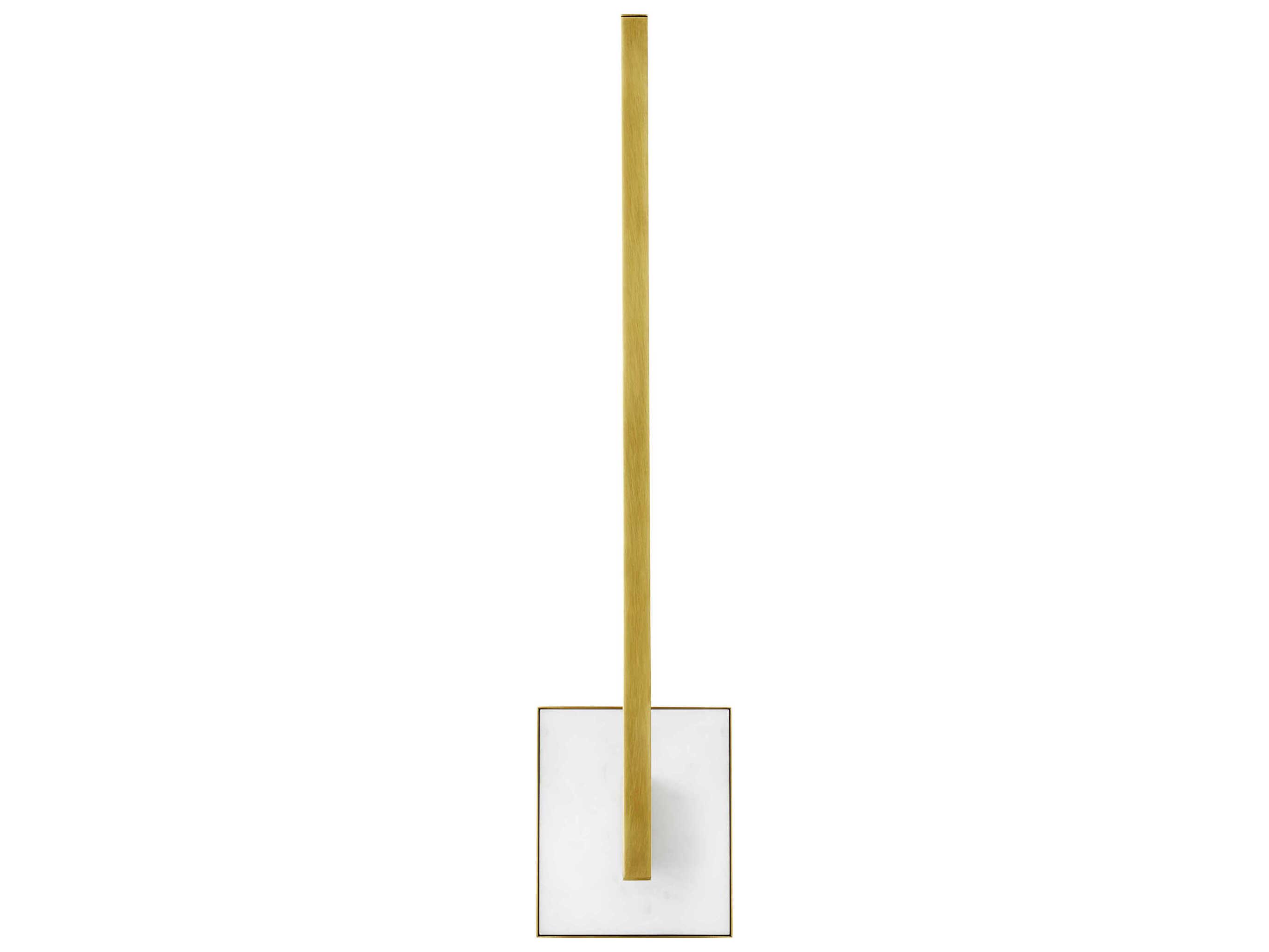 Visual Comfort Modern Klee 1-Light Natural Brass White Marble Wall Sconce