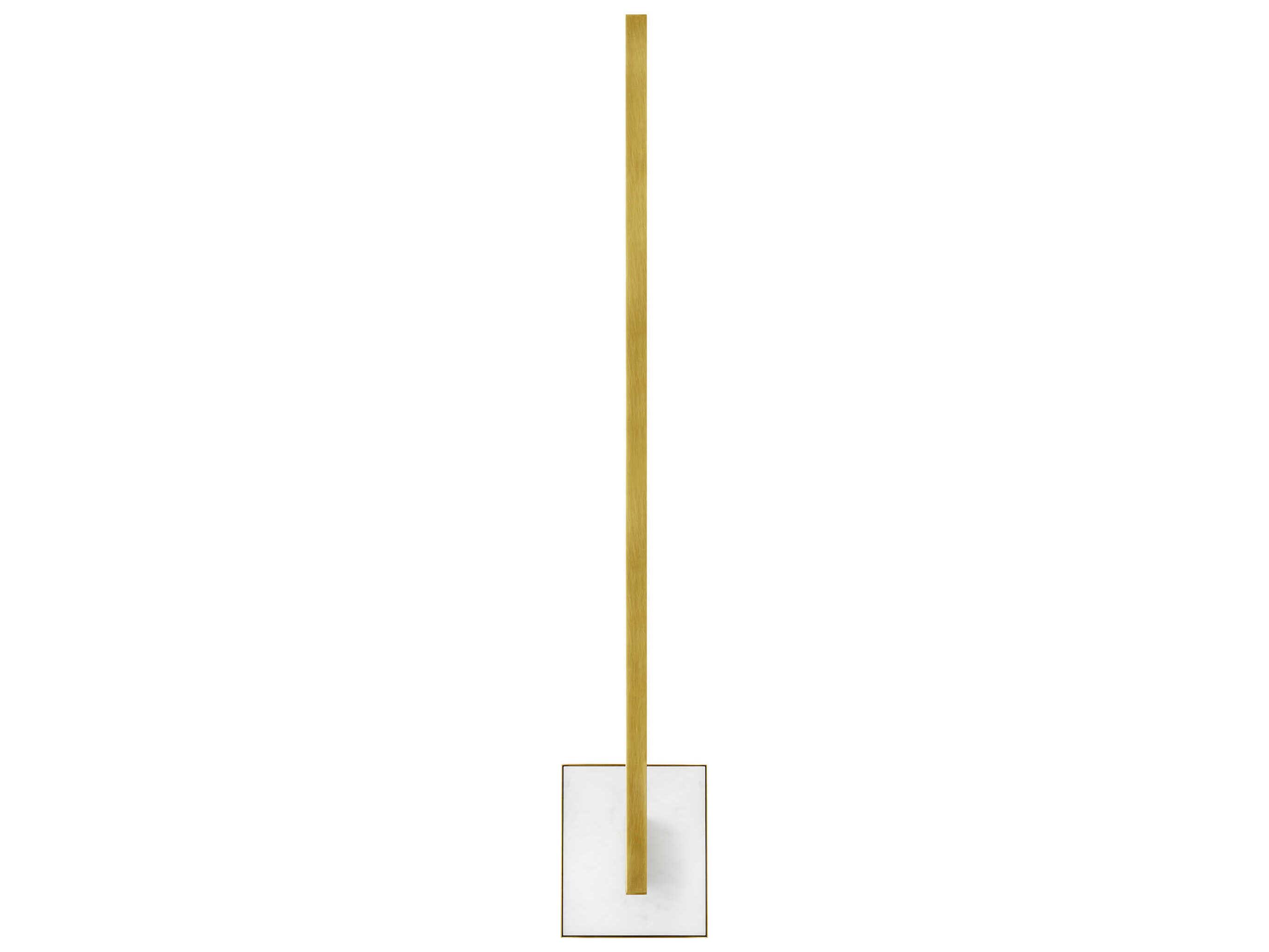 Visual Comfort Modern Klee 1-Light Natural Brass White Marble Wall Sconce