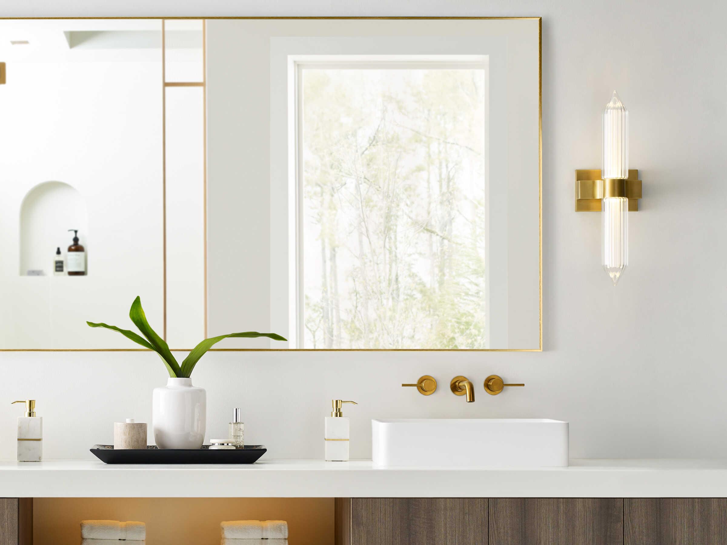 Visual Comfort Modern Langston 1-Light Plated Brass Wall Sconce