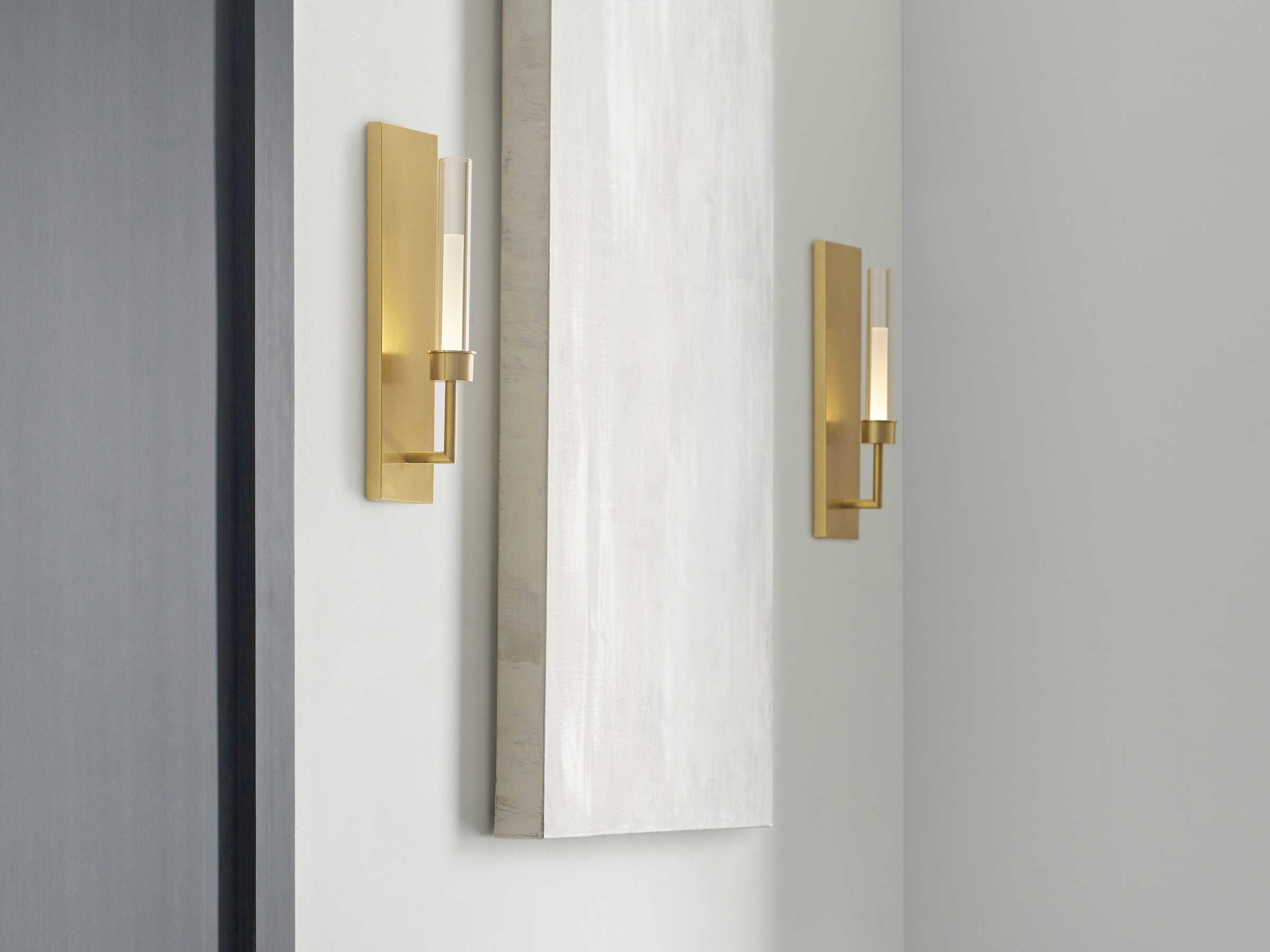 Visual Comfort Modern Linger 1-Light Natural Brass Wall Sconce