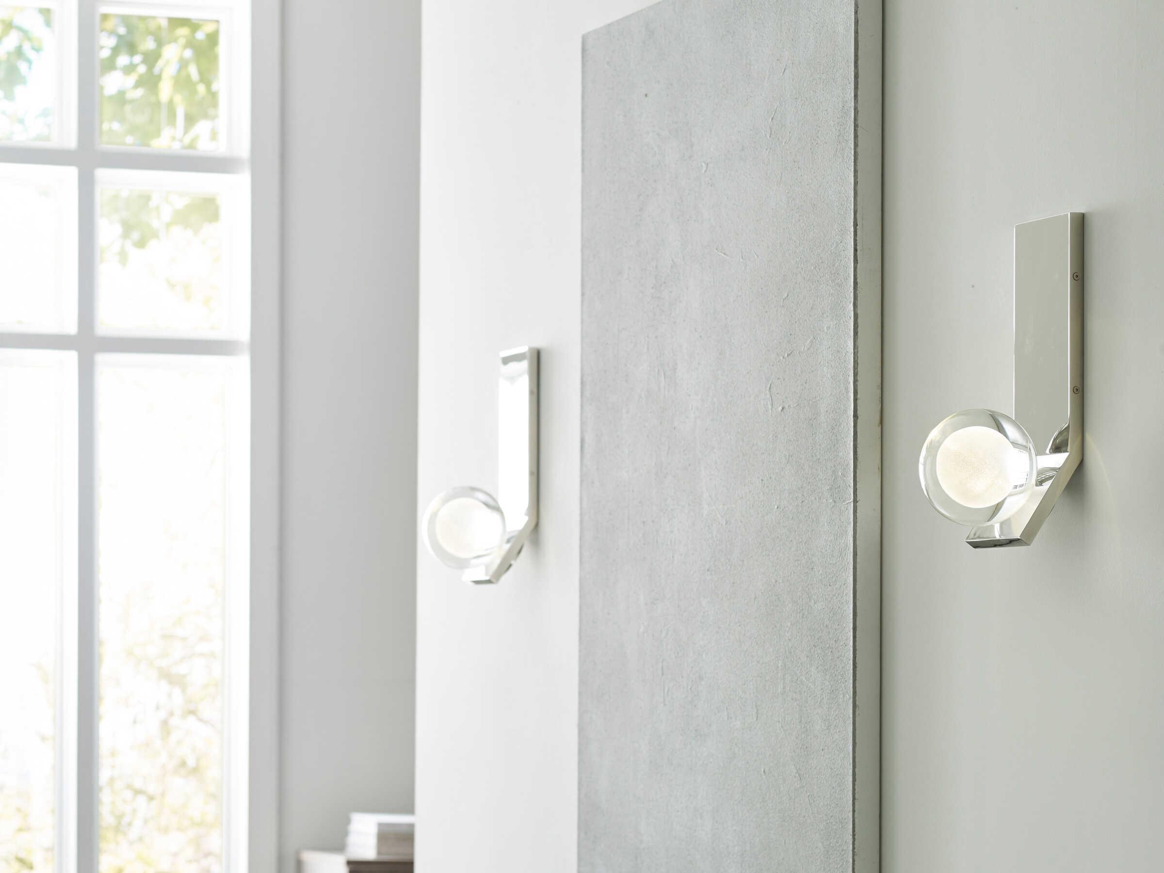 Visual Comfort Modern Mina 1-Light Polished Nickel Wall Sconce