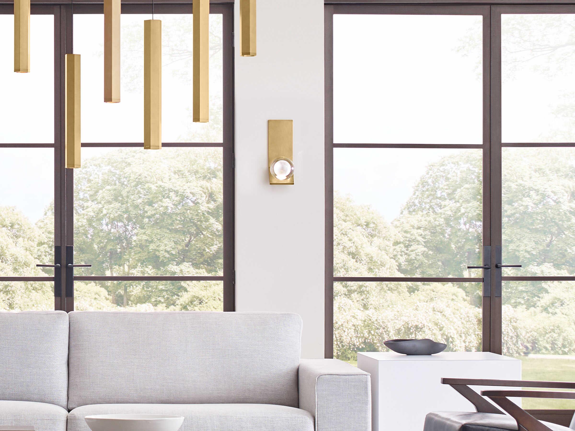 Visual Comfort Modern Mina 1-Light Natural Brass Wall Sconce