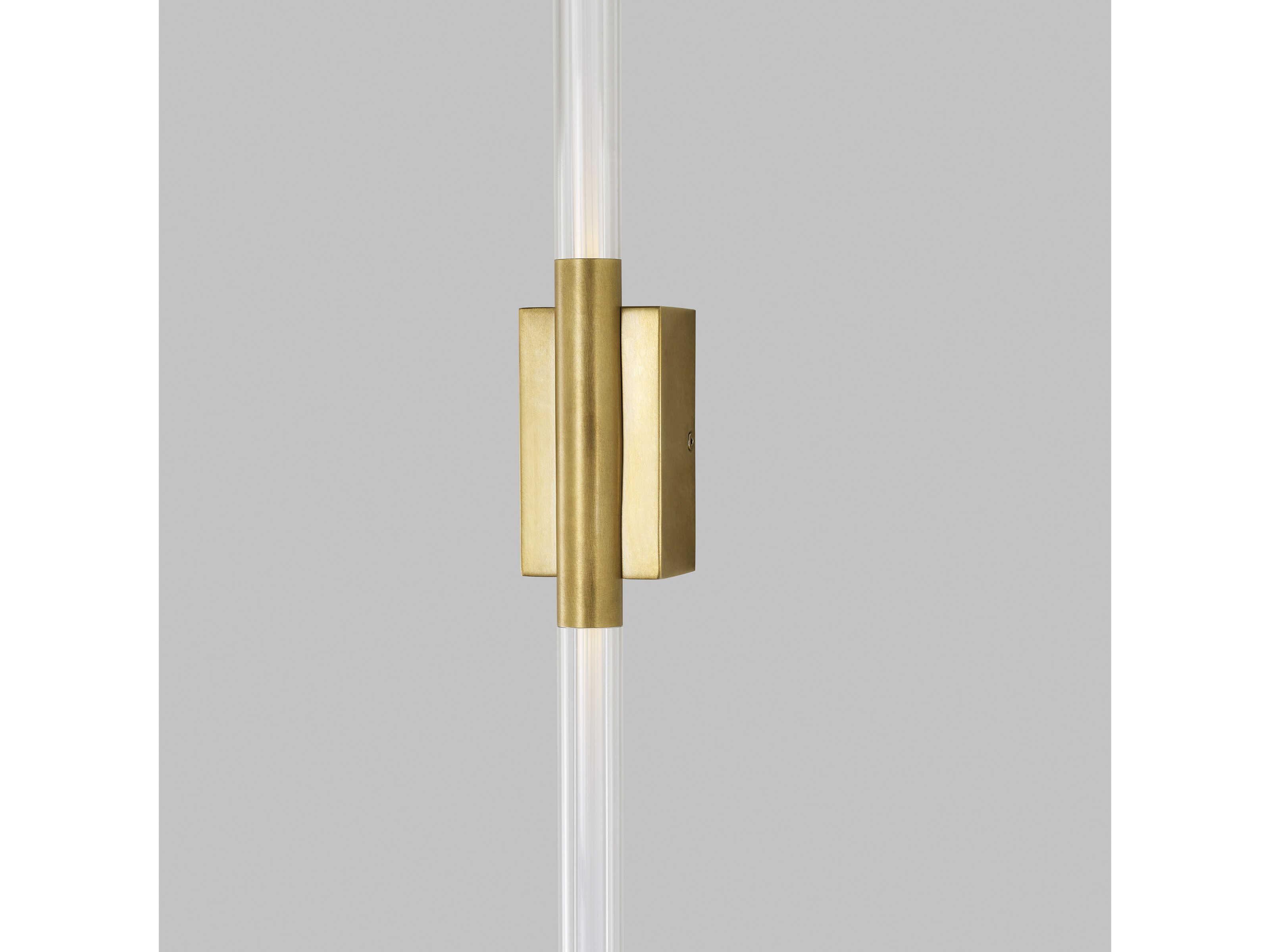 Visual Comfort Modern Phobos 2-Light Natural Brass Wall Sconce
