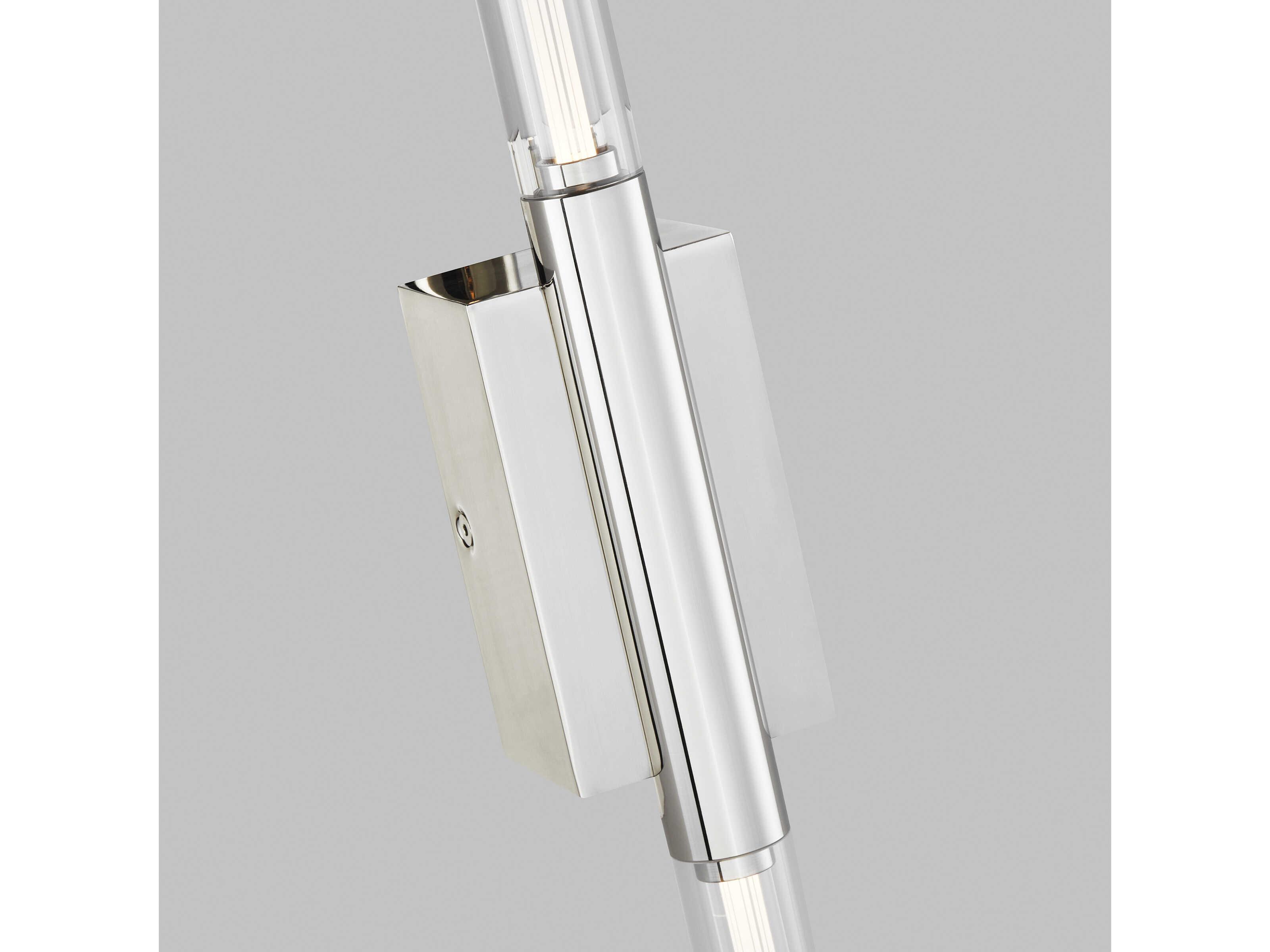 Visual Comfort Modern Phobos 2-Light Polished Nickel Wall Sconce