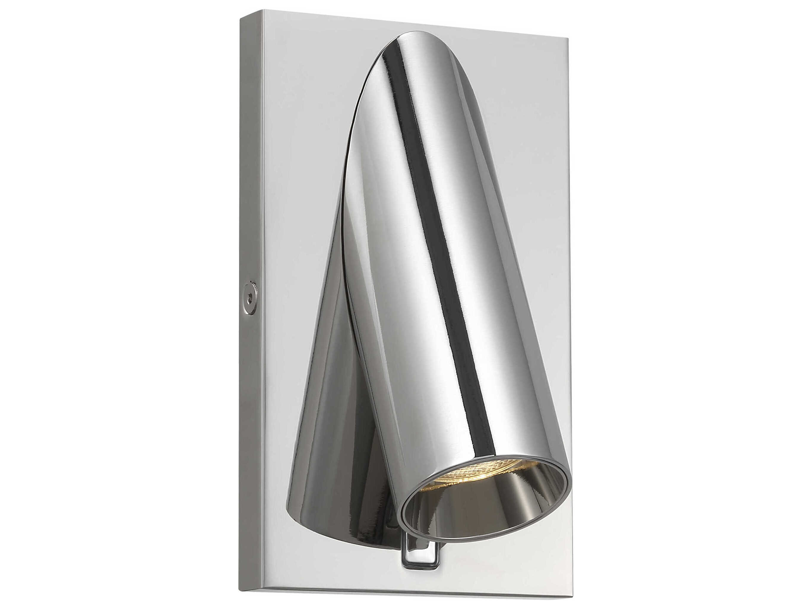 Visual Comfort Modern Ponte 1-Light Polished Nickel Silver Wall Sconce