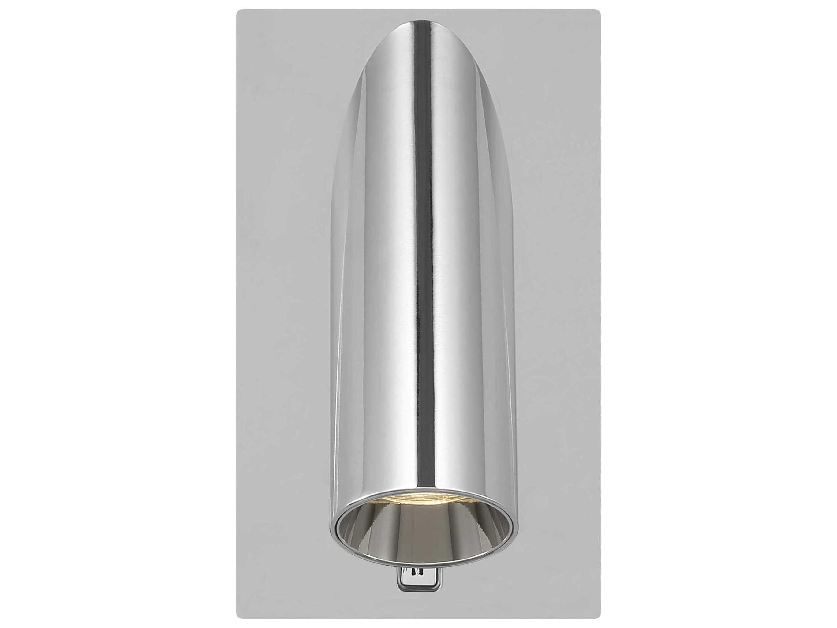 Visual Comfort Modern Ponte 1-Light Polished Nickel Silver Wall Sconce