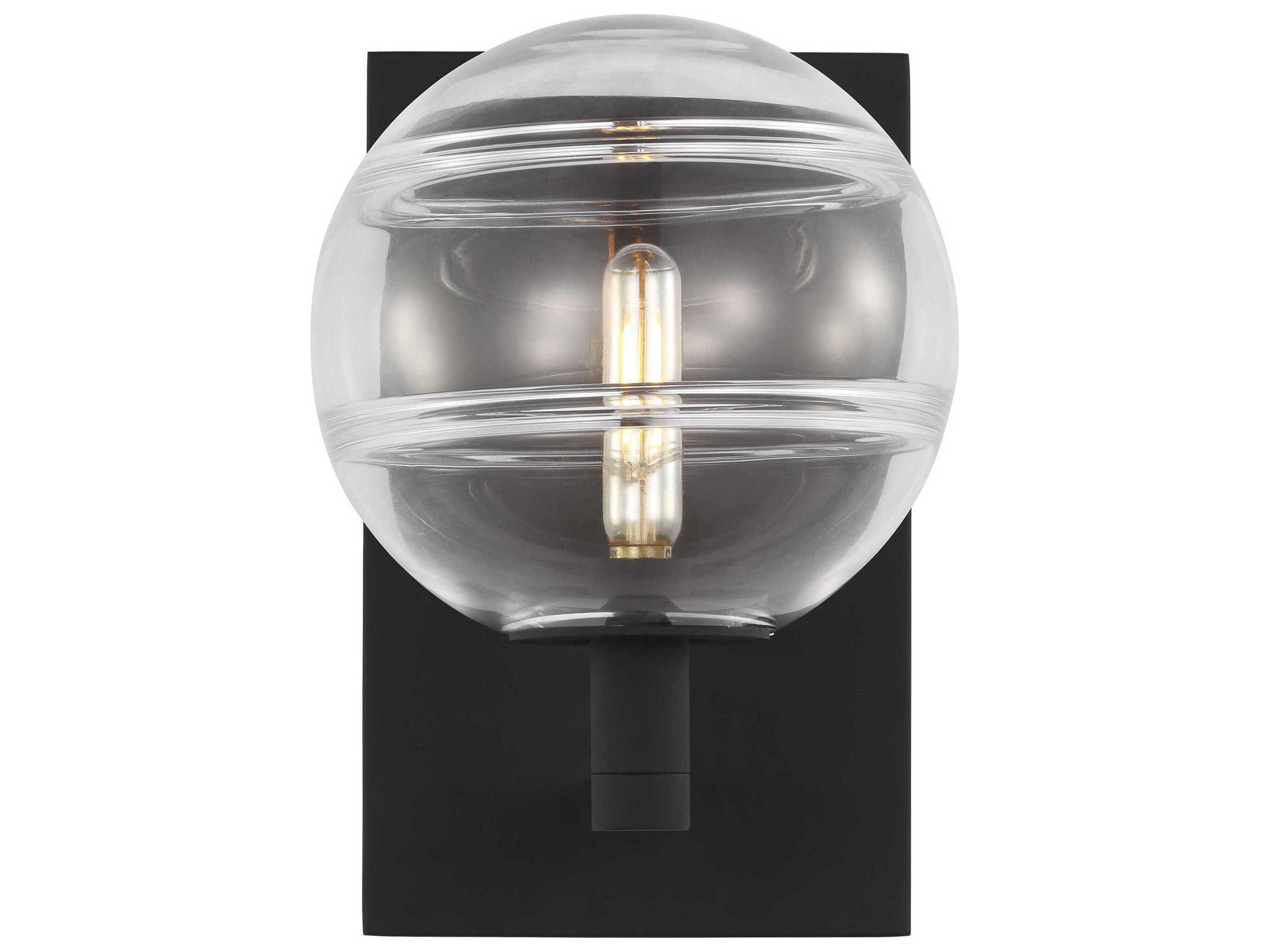 Visual Comfort Modern Sedona 1-Light White Black Wall Sconce