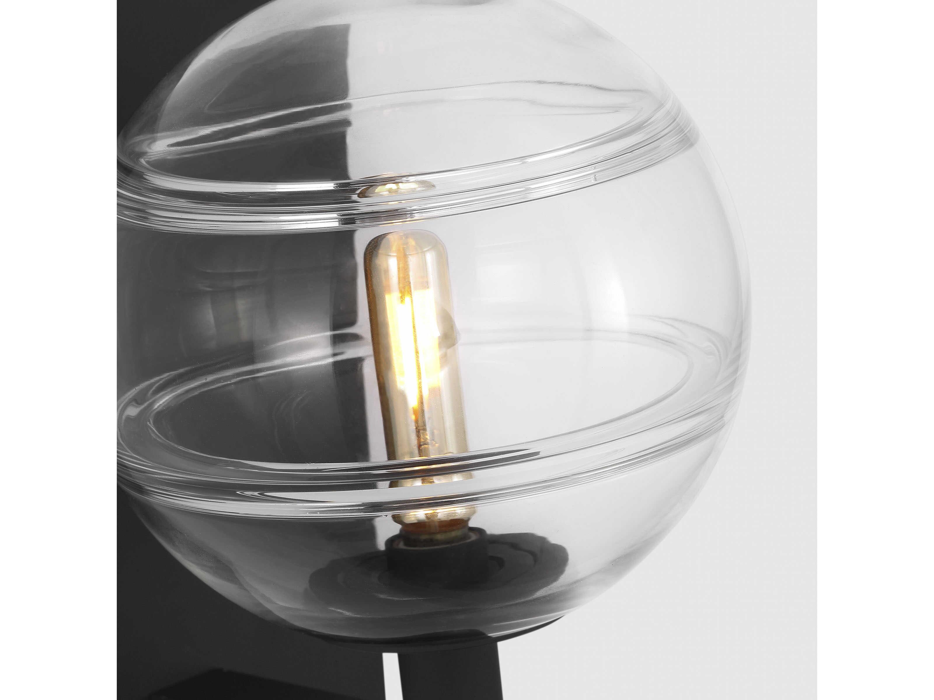 Visual Comfort Modern Sedona 1-Light White Black Wall Sconce