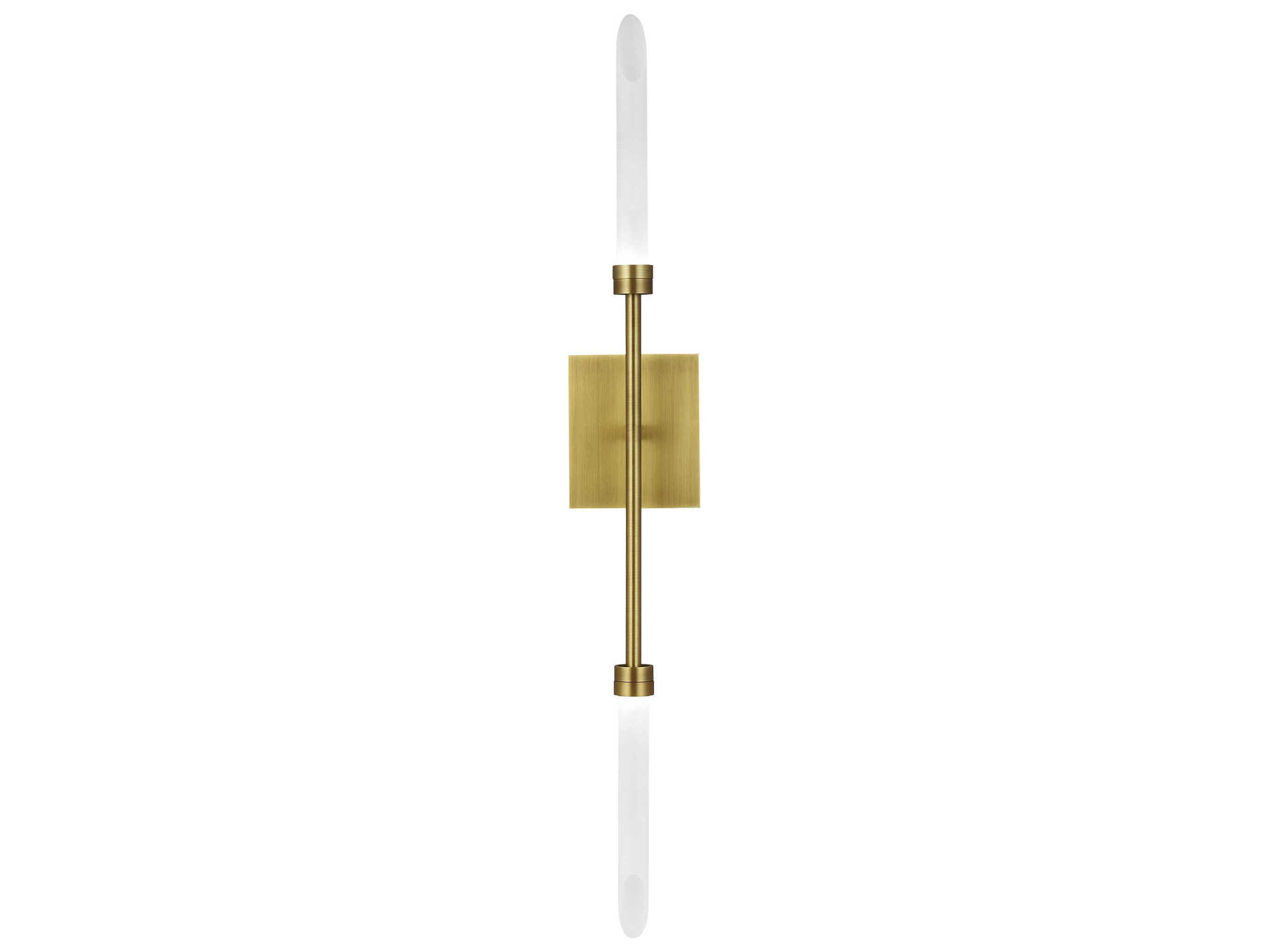 Visual Comfort Modern Spur 2-Light Aged Brass Wall Sconce