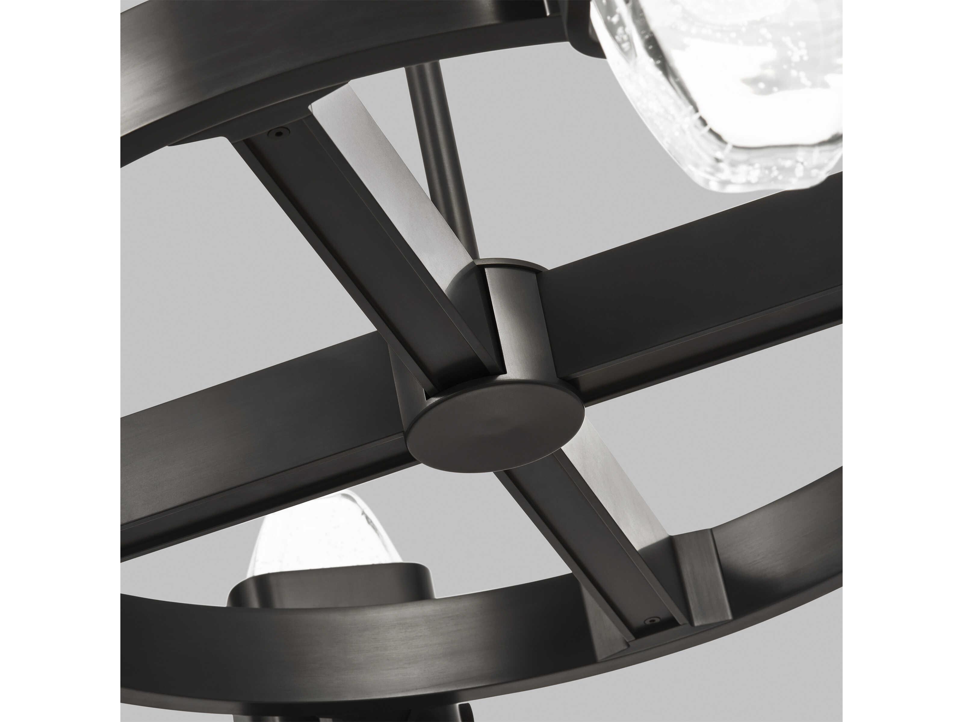 Visual Comfort Modern Wythe 6-Light Plated Dark Bronze Chandelier