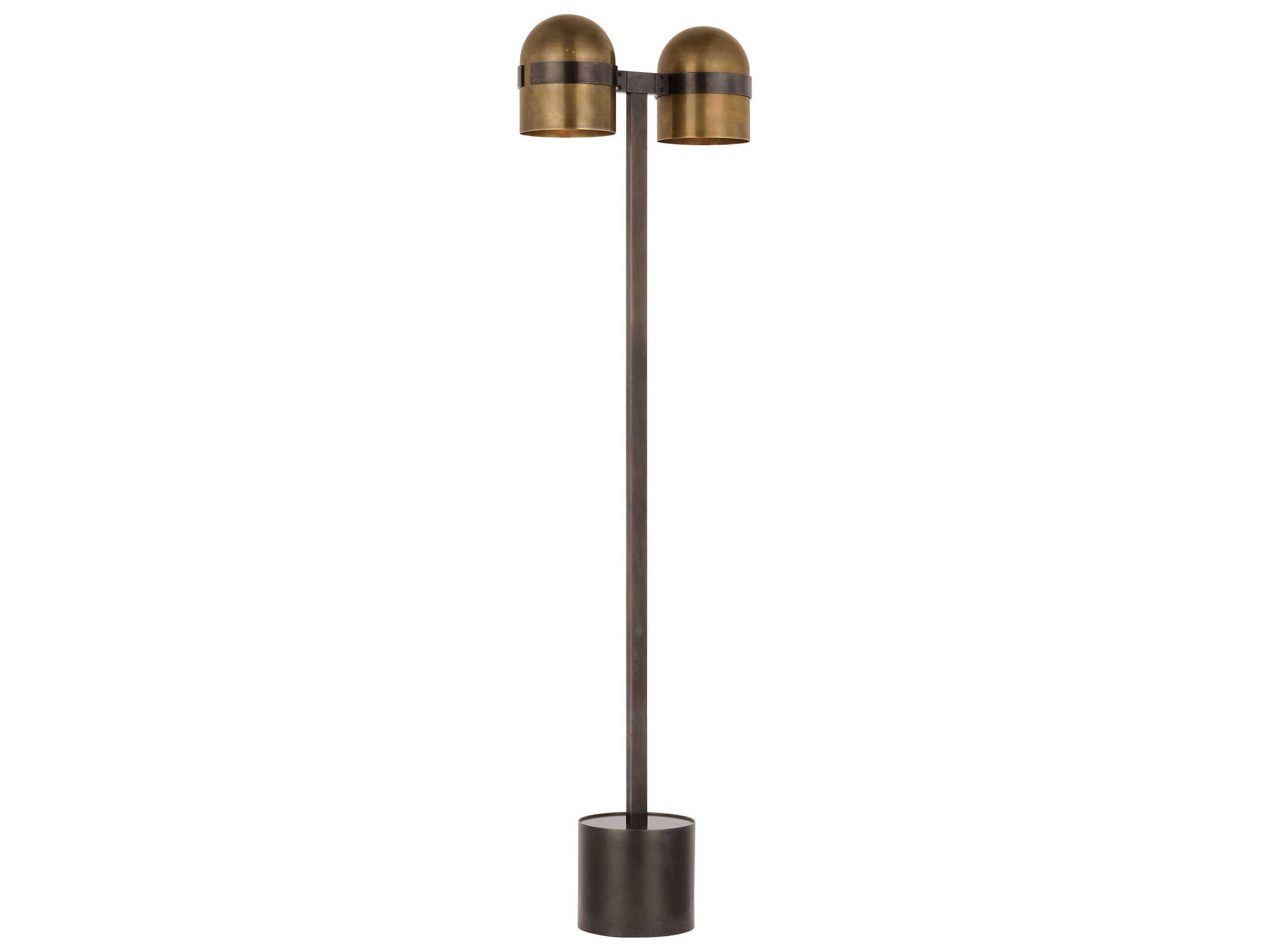 Visual Comfort Modern Octavia Blackened Bronze bright Worn Brass Floor Lamp