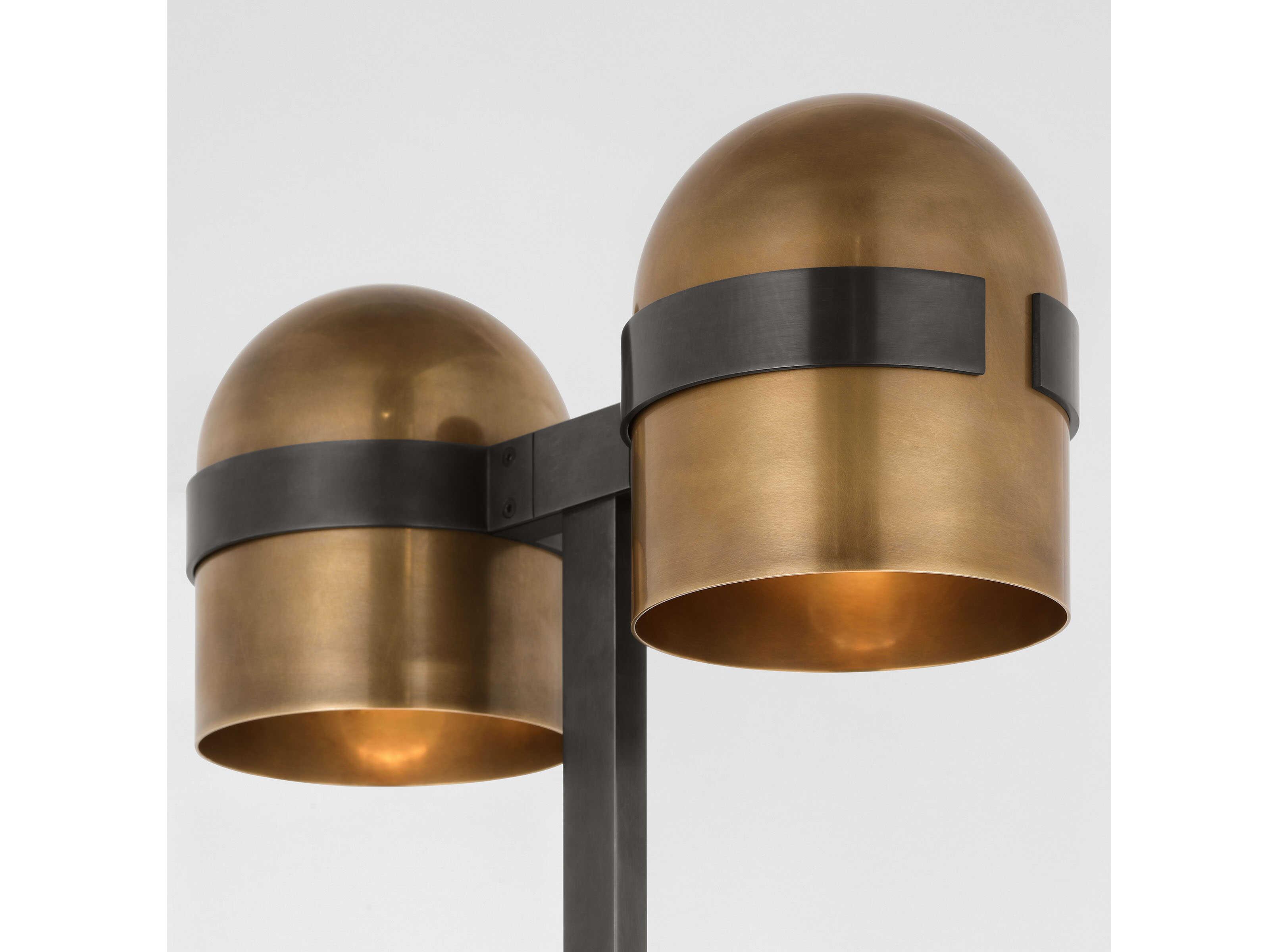 Visual Comfort Modern Octavia Blackened Bronze bright Worn Brass Floor Lamp