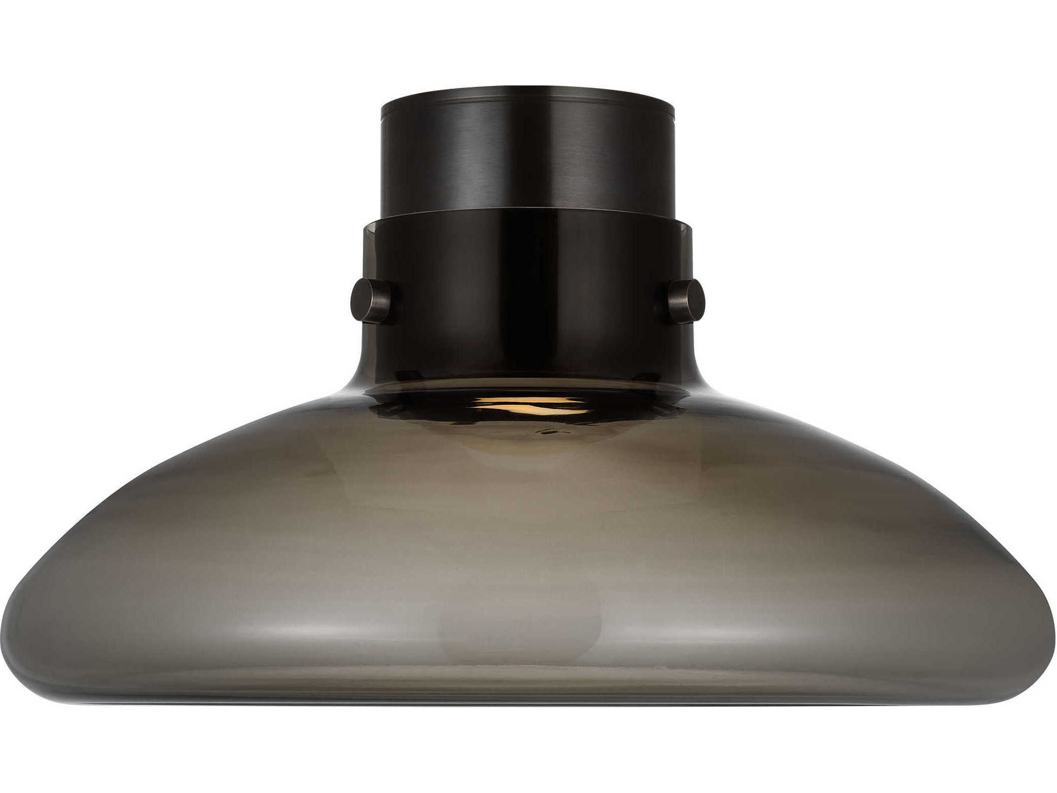Visual Comfort Modern Morgan 1-Light Burnished Bronze Dome Semi Flush Mount