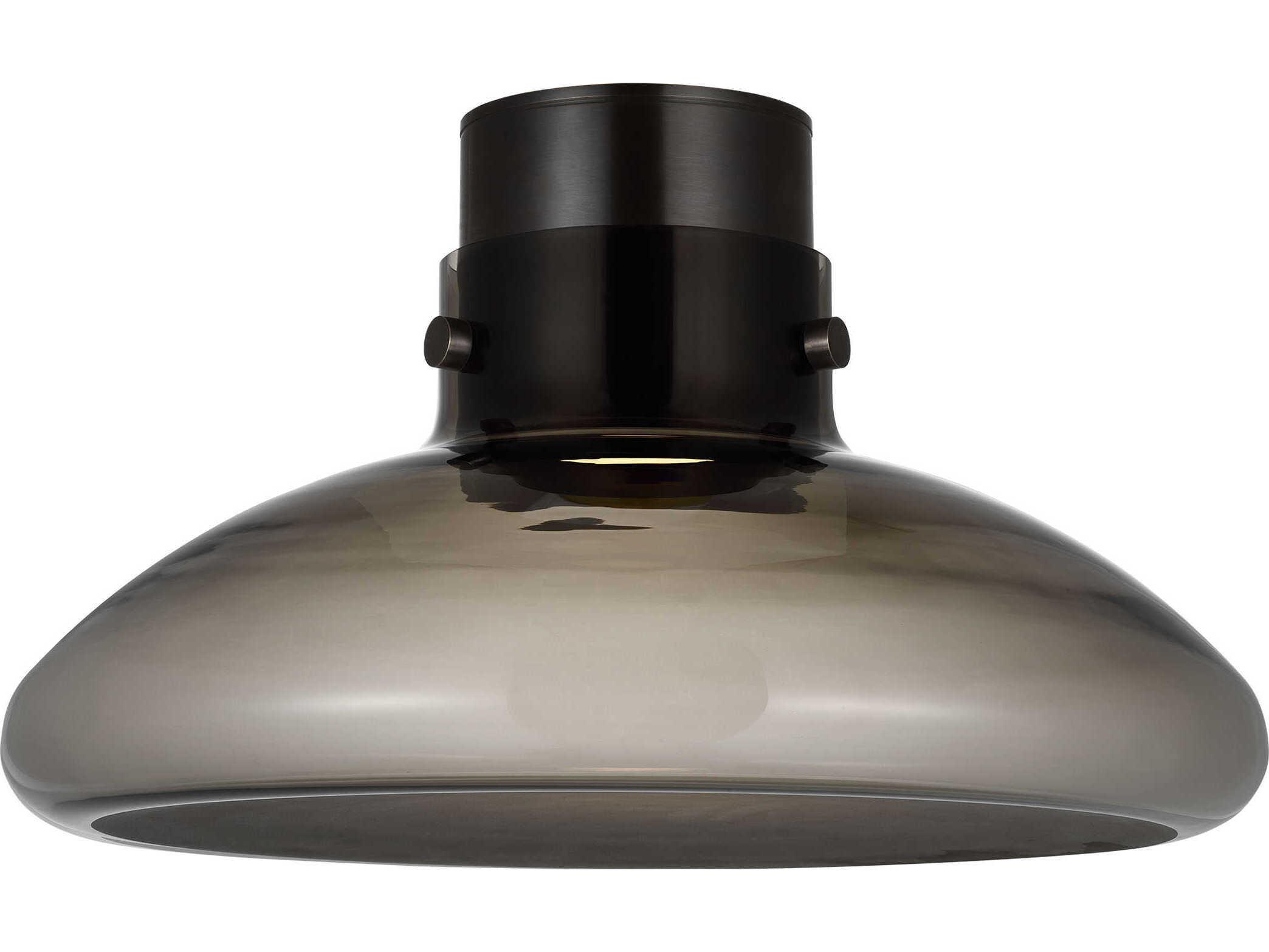 Visual Comfort Modern Morgan 1-Light Burnished Bronze Dome Semi Flush Mount