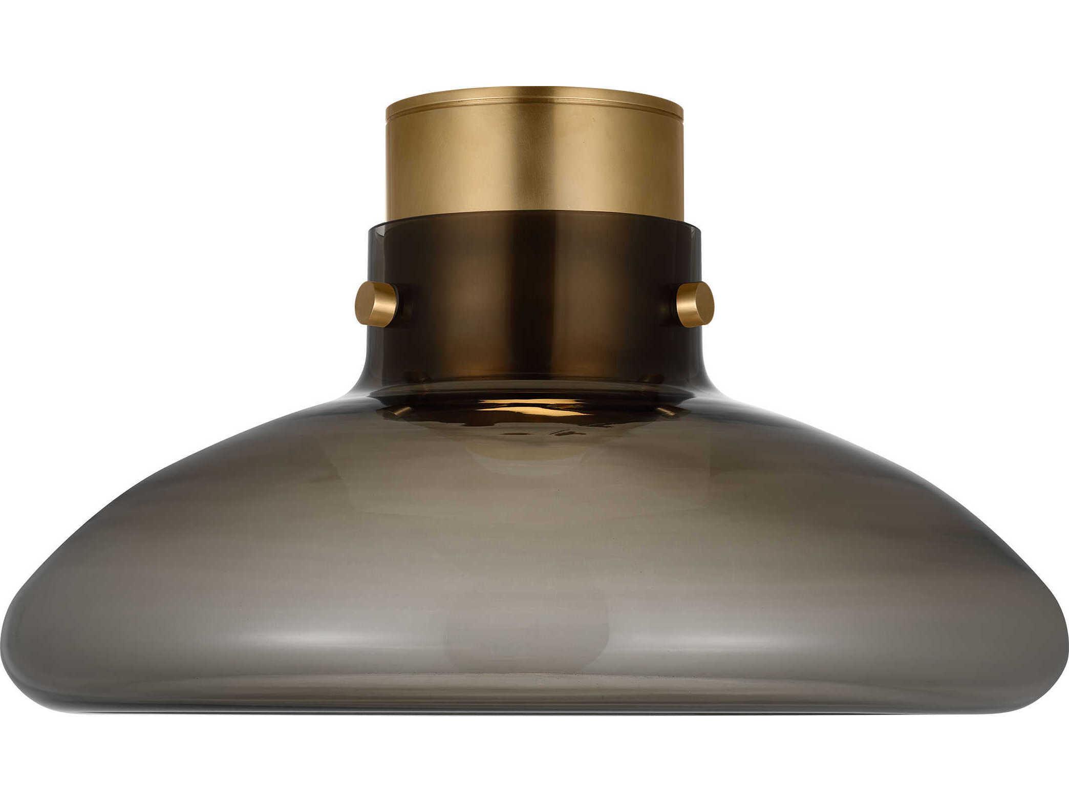 Visual Comfort Modern Morgan 1-Light Brass Dome Semi Flush Mount