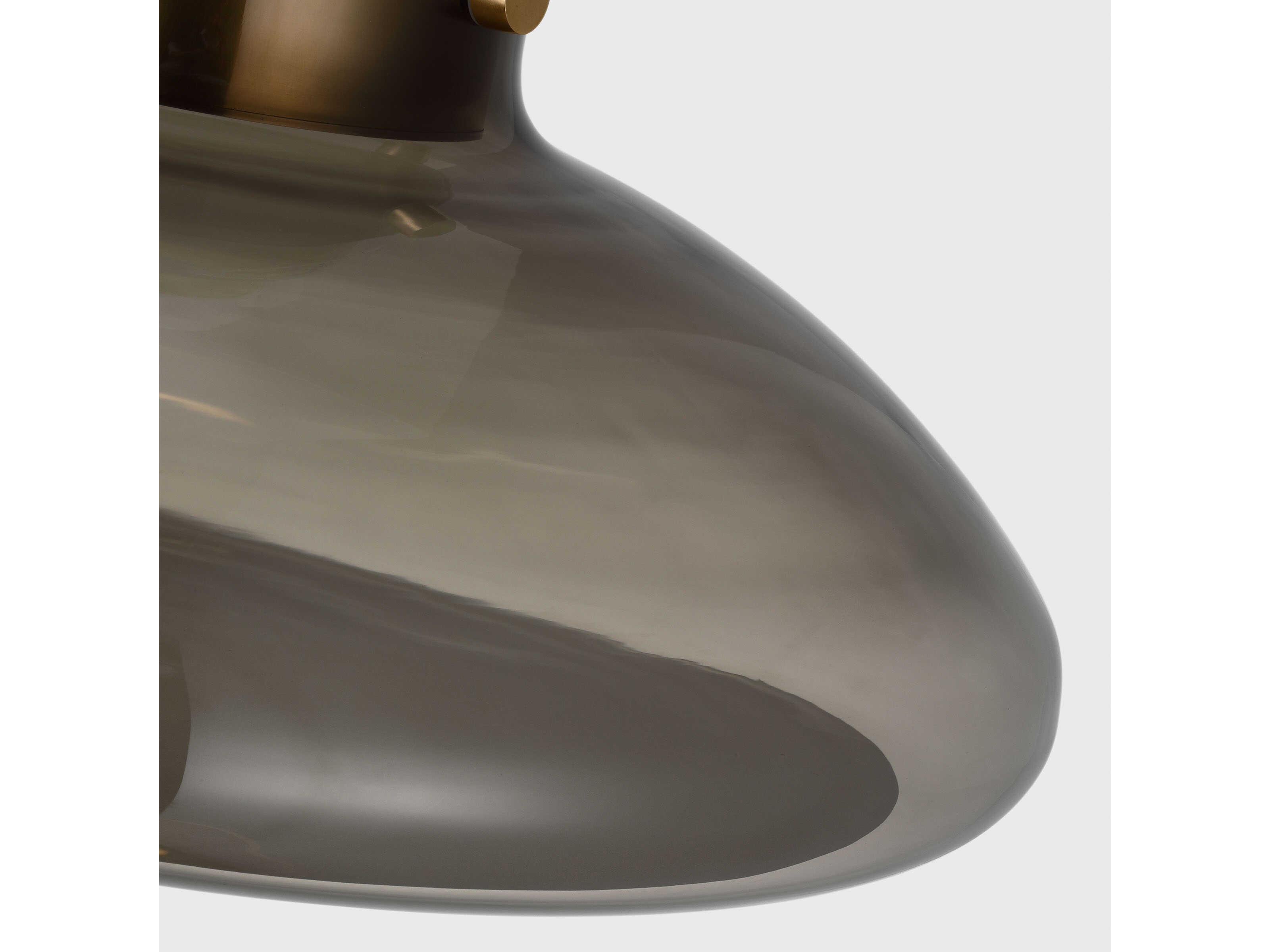 Visual Comfort Modern Morgan 1-Light Brass Dome Semi Flush Mount