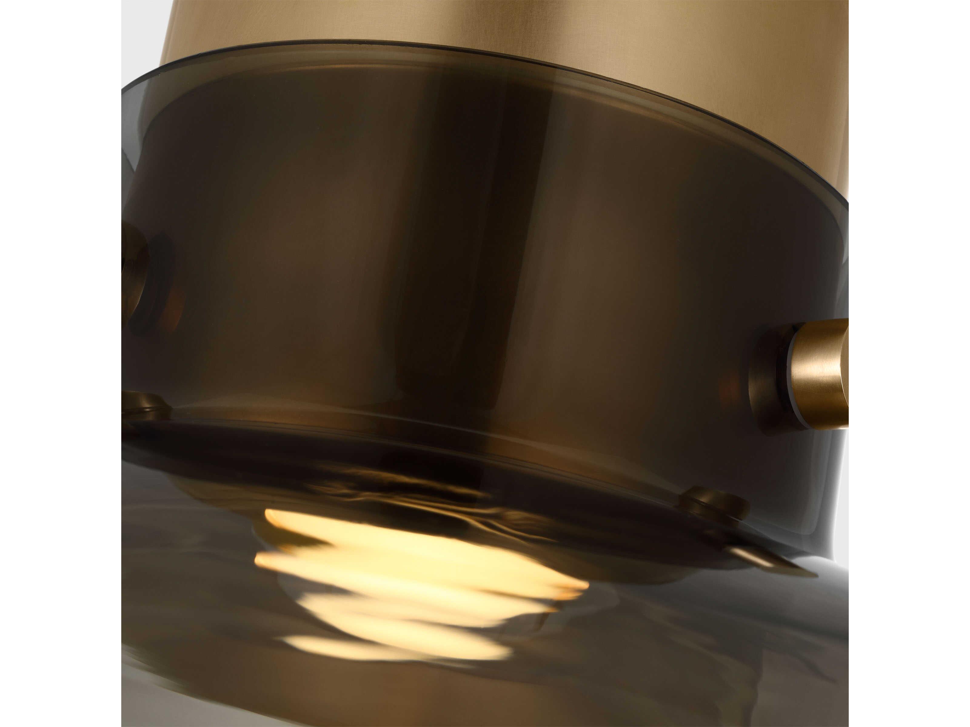 Visual Comfort Modern Morgan 1-Light Brass Dome Semi Flush Mount