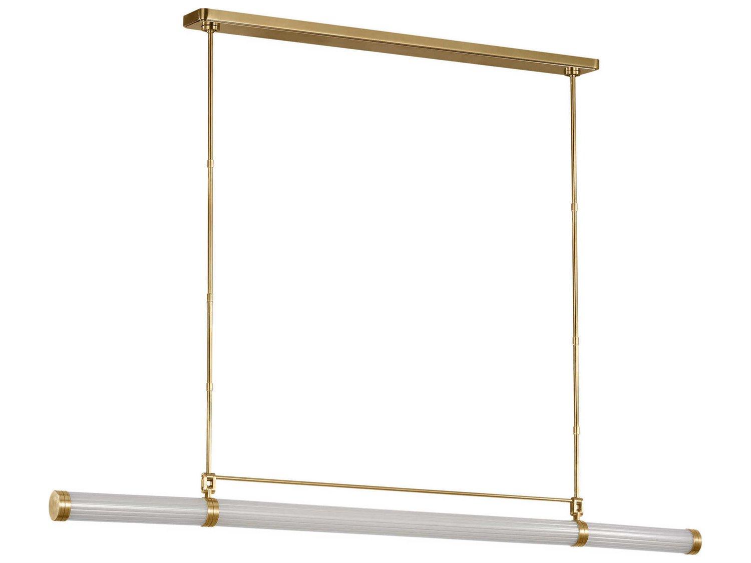 Visual Comfort Modern Alo 1-Light Polished Natural Brass Cylinder Linear Island Pendant