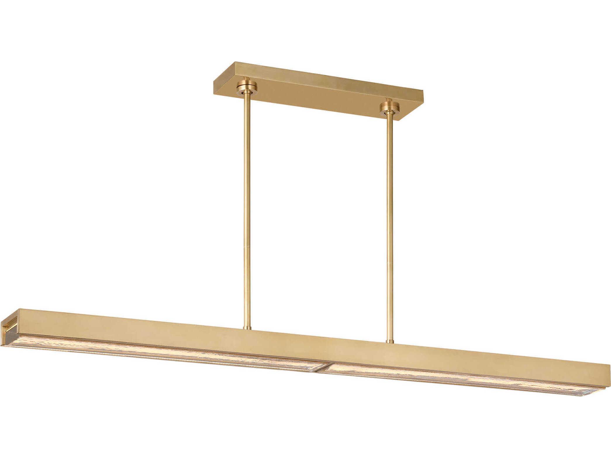 Visual Comfort Modern Maybeck 2-Light Hand Rubbed Antique Brass Linear Island Pendant