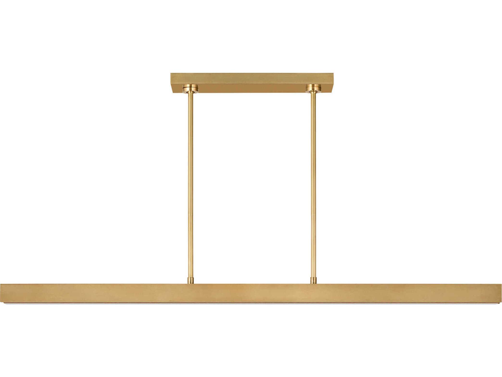 Visual Comfort Modern Maybeck 2-Light Hand Rubbed Antique Brass Linear Island Pendant