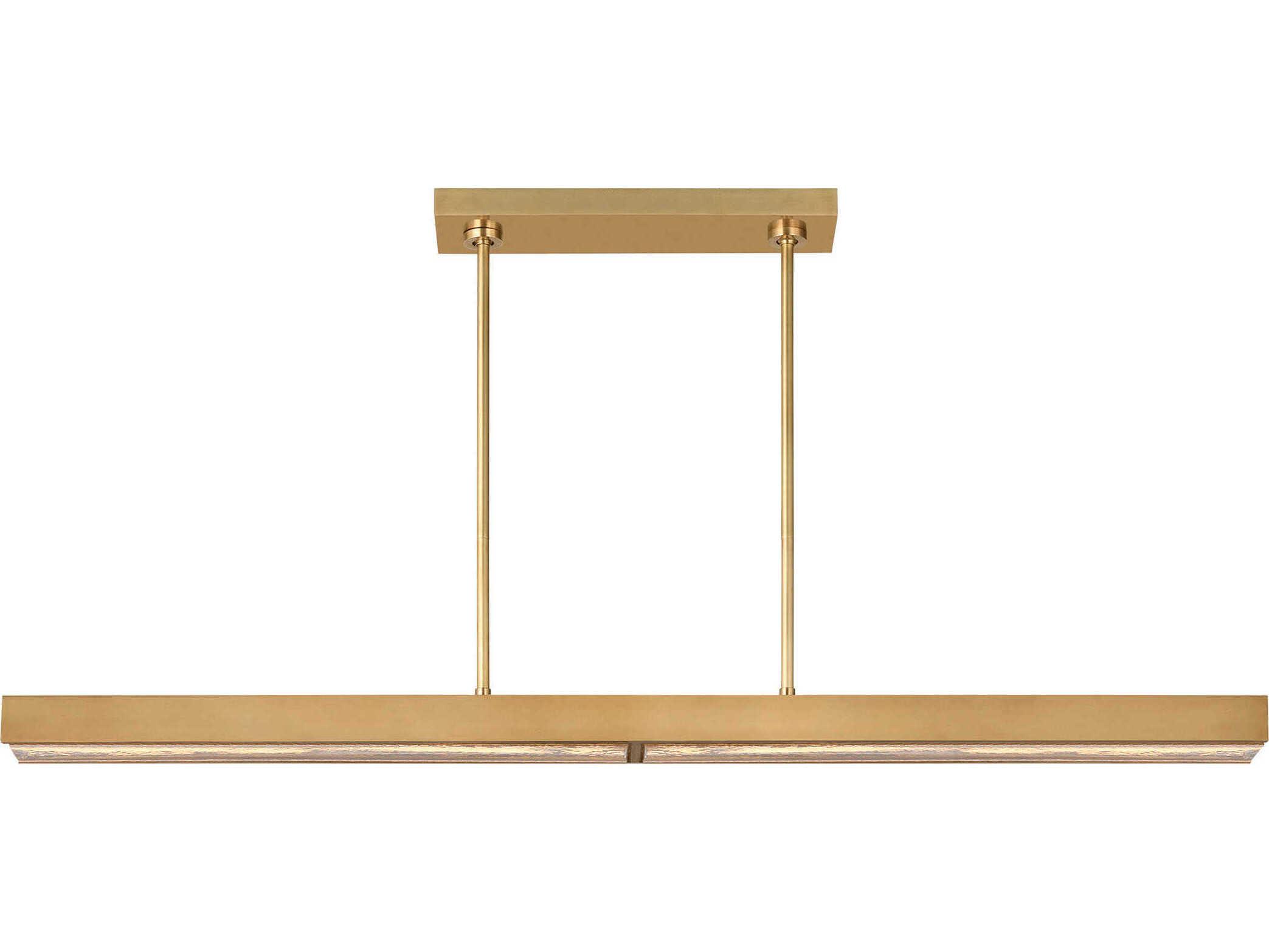 Visual Comfort Modern Maybeck 2-Light Hand Rubbed Antique Brass Linear Island Pendant