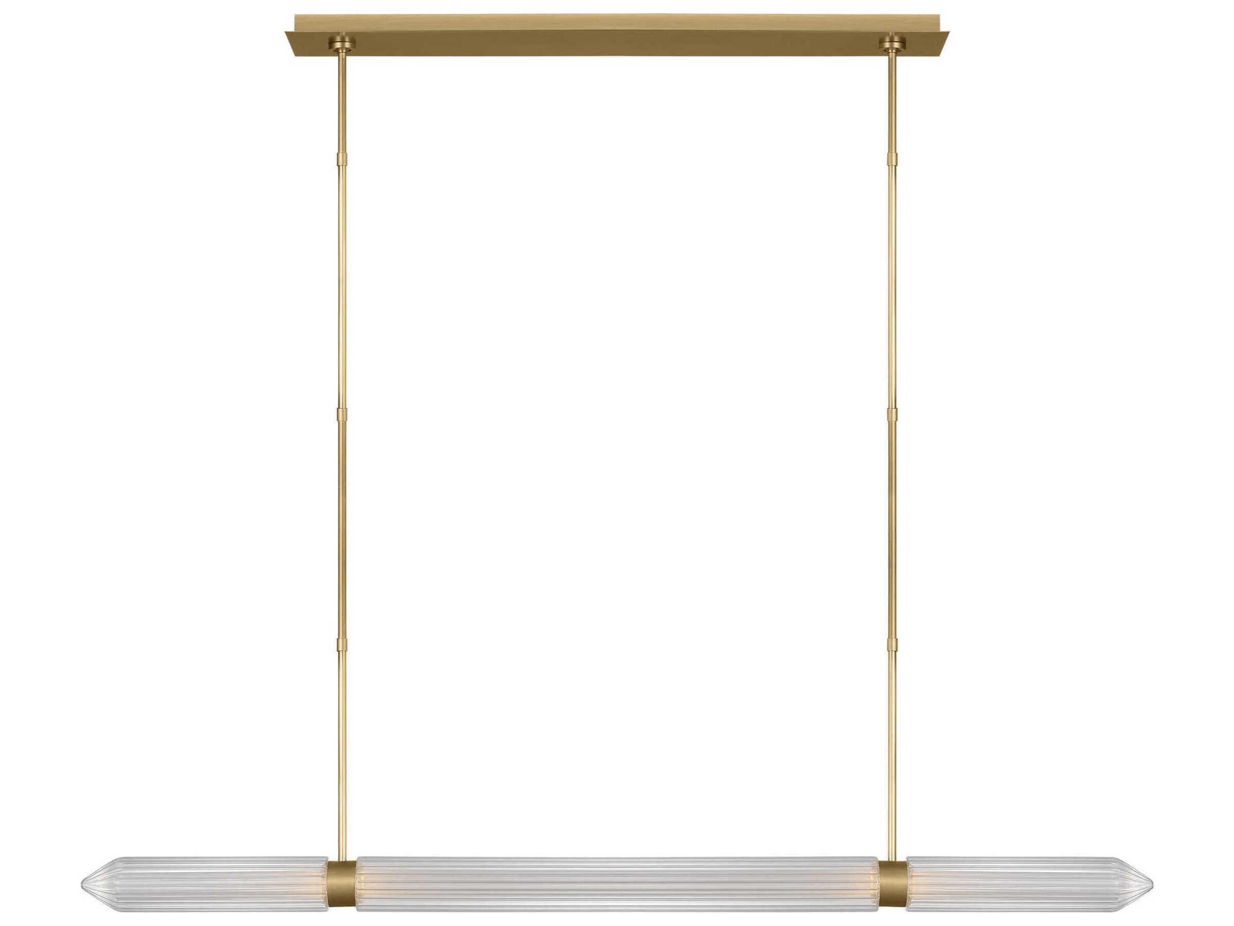 Visual Comfort Modern Langston 1-Light Plated Brass Linear Island Pendant