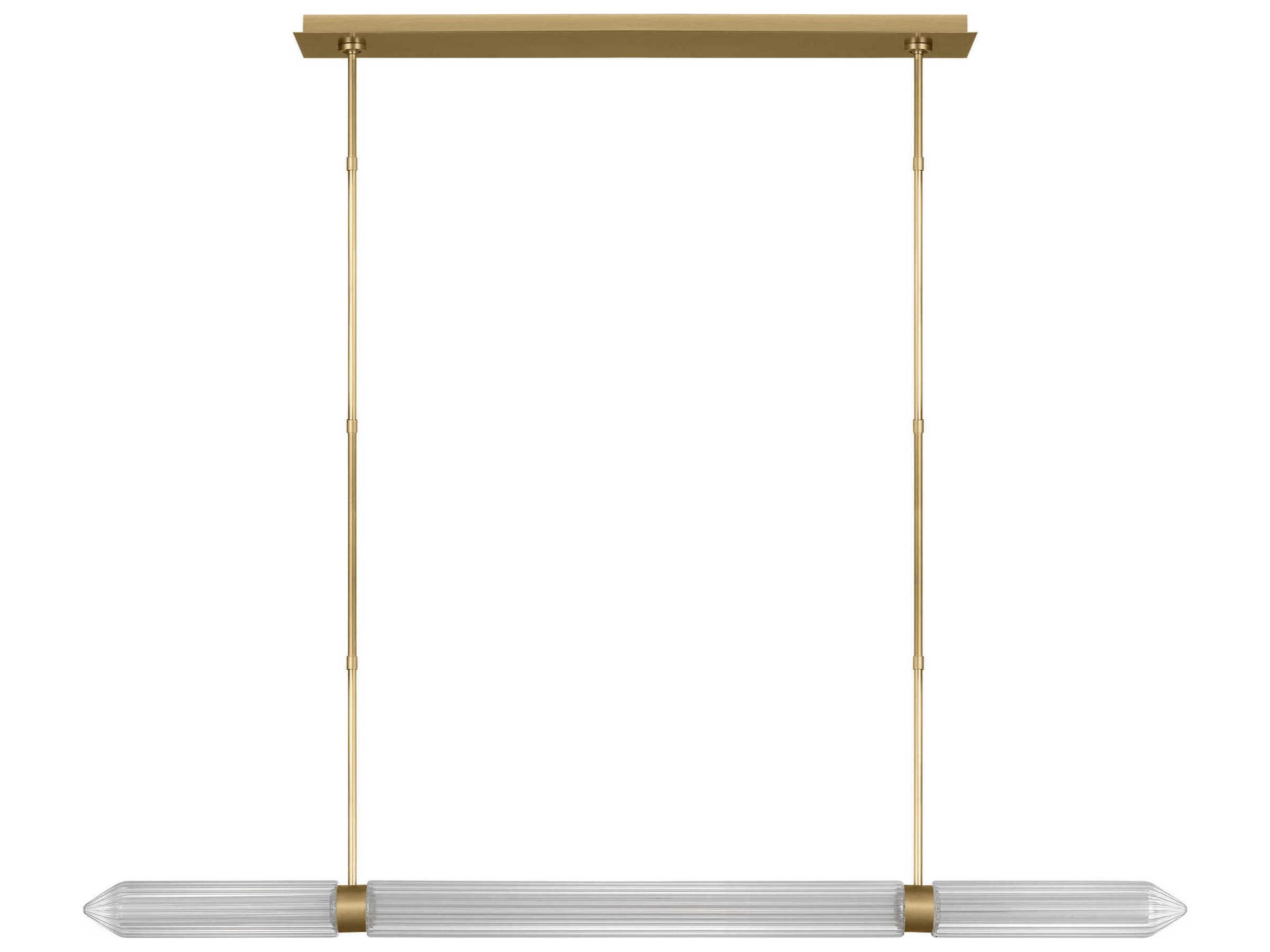 Visual Comfort Modern Langston 1-Light Plated Brass Linear Island Pendant