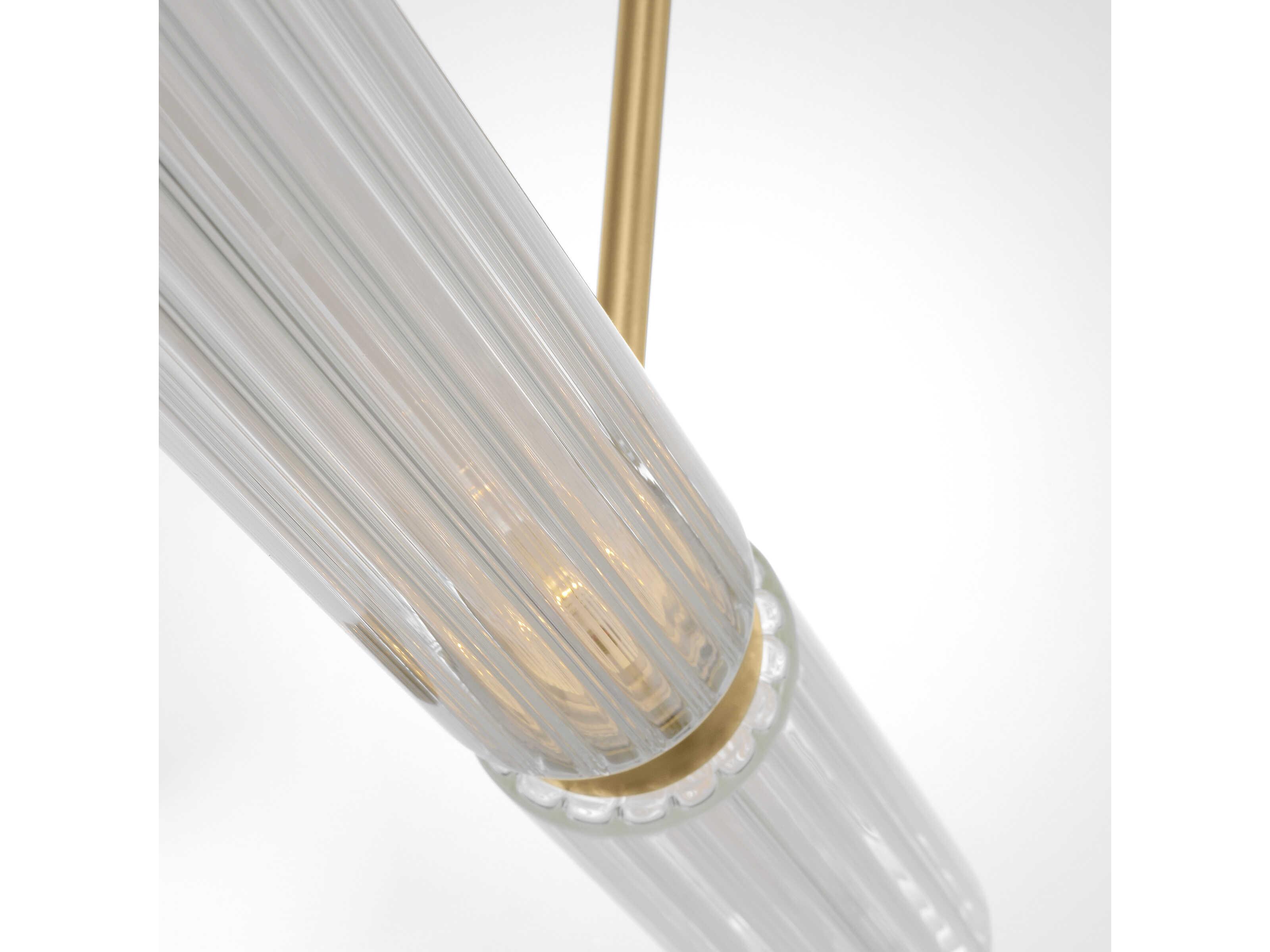 Visual Comfort Modern Langston 1-Light Plated Brass Linear Island Pendant