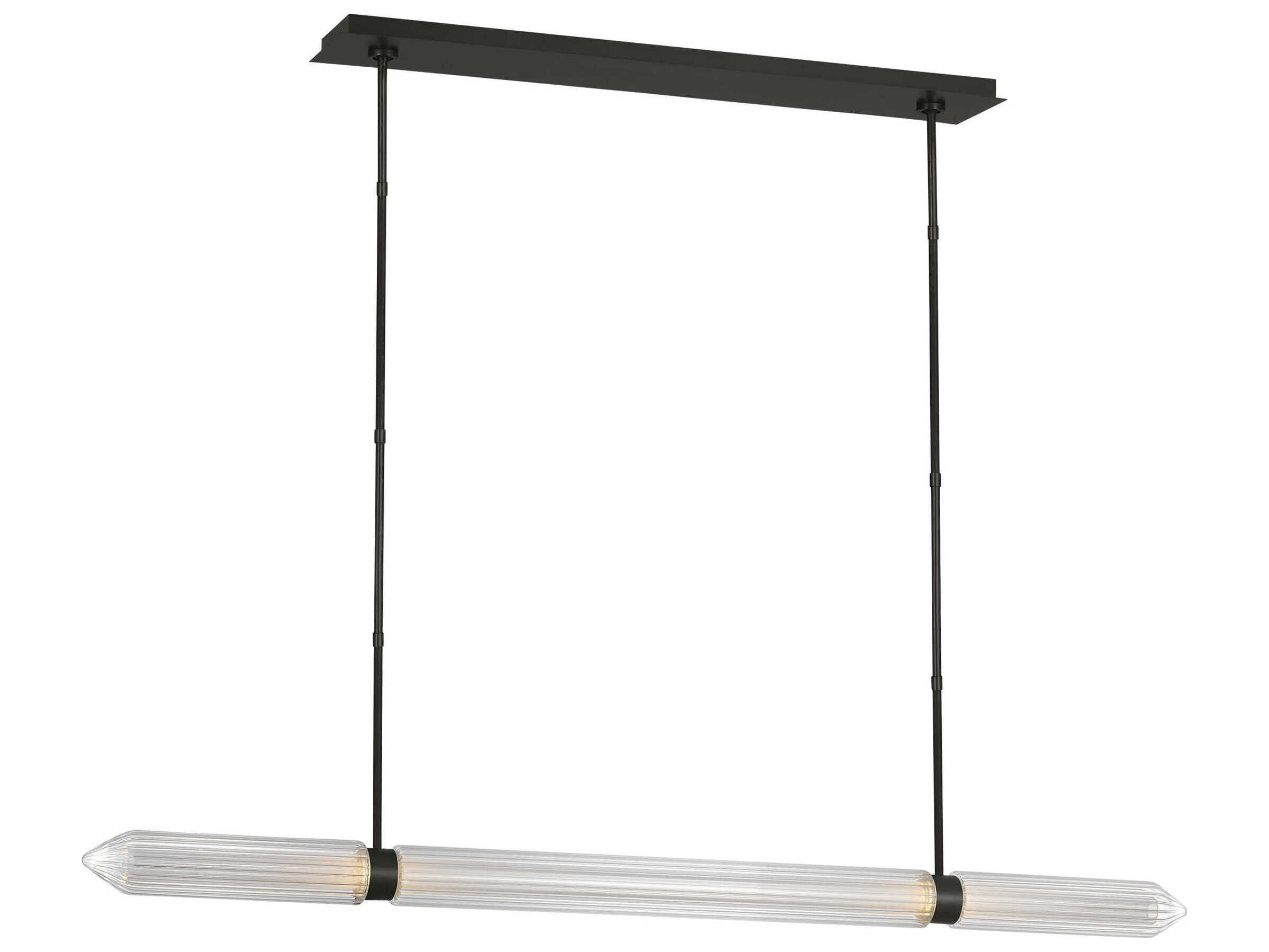 Visual Comfort Modern Langston 1-Light Plated Dark Bronze Linear Island Pendant