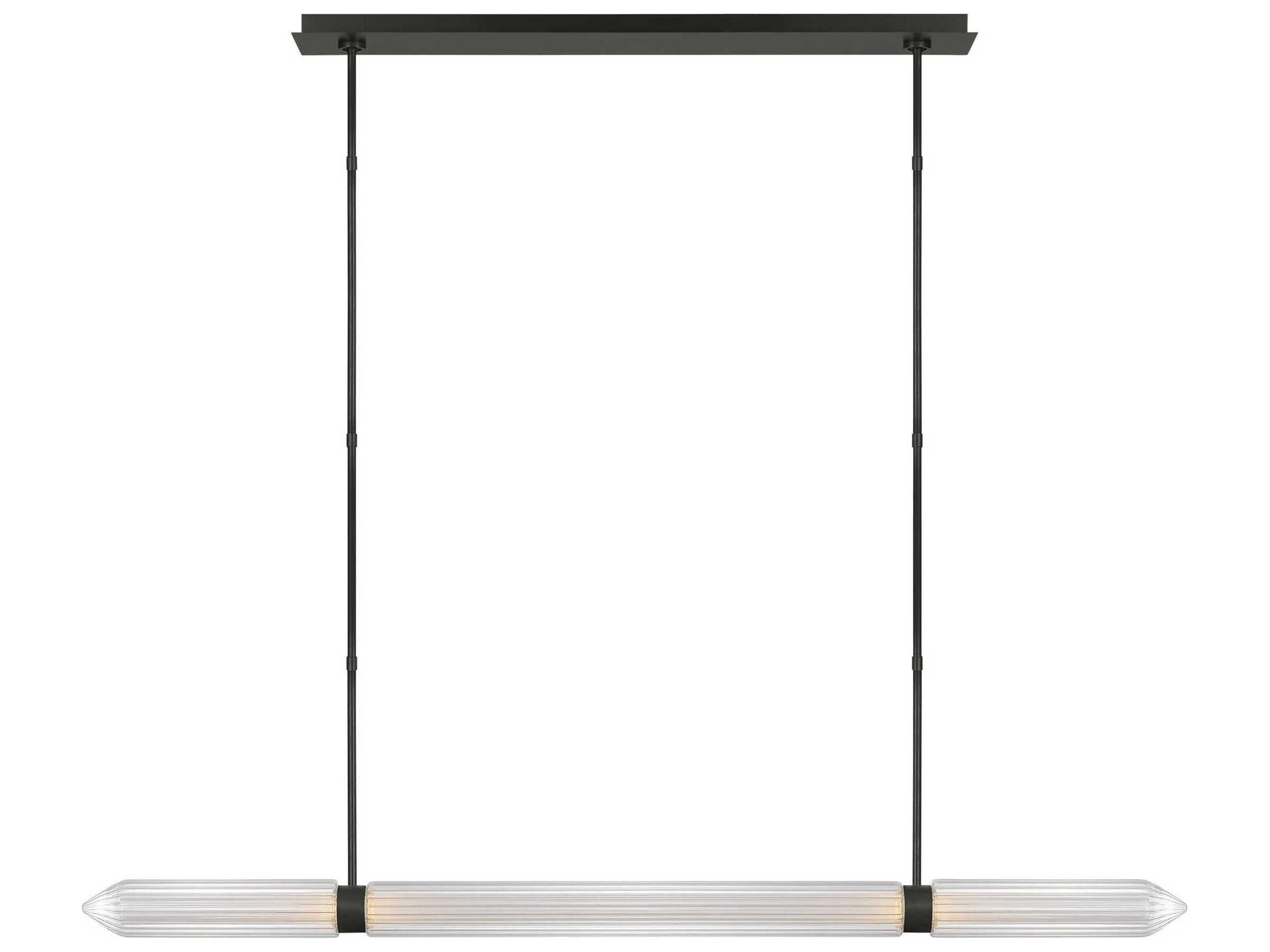 Visual Comfort Modern Langston 1-Light Plated Dark Bronze Linear Island Pendant