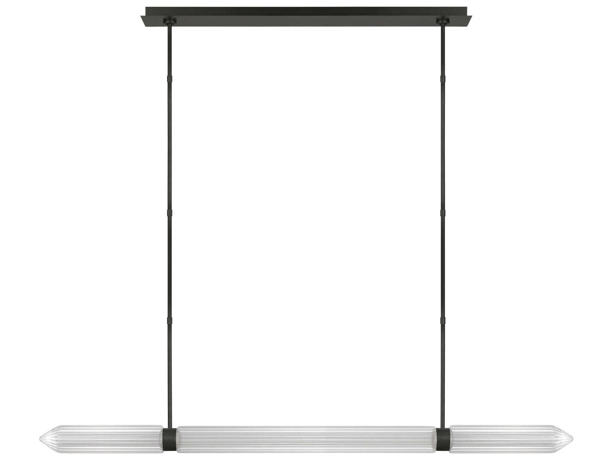 Visual Comfort Modern Langston 1-Light Plated Dark Bronze Linear Island Pendant