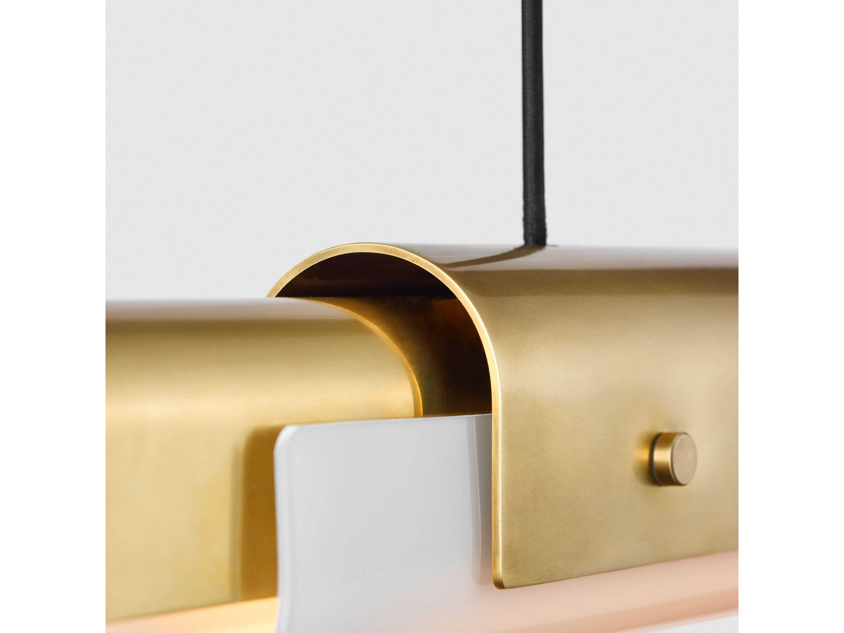 Visual Comfort Modern Ambrose 1-Light Hand Rubbed Antique Brass Linear Island Pendant