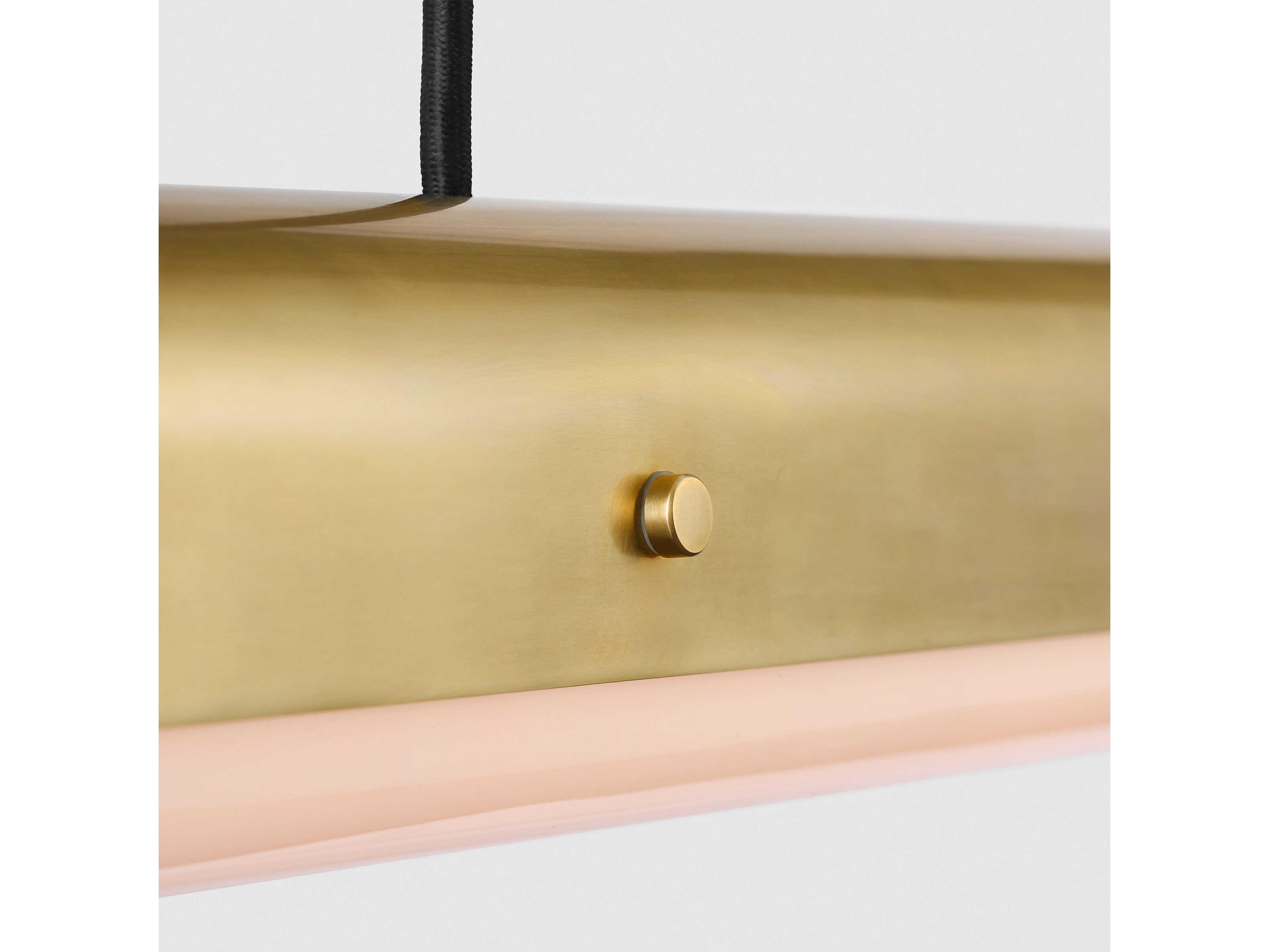 Visual Comfort Modern Ambrose 1-Light Hand Rubbed Antique Brass Linear Island Pendant