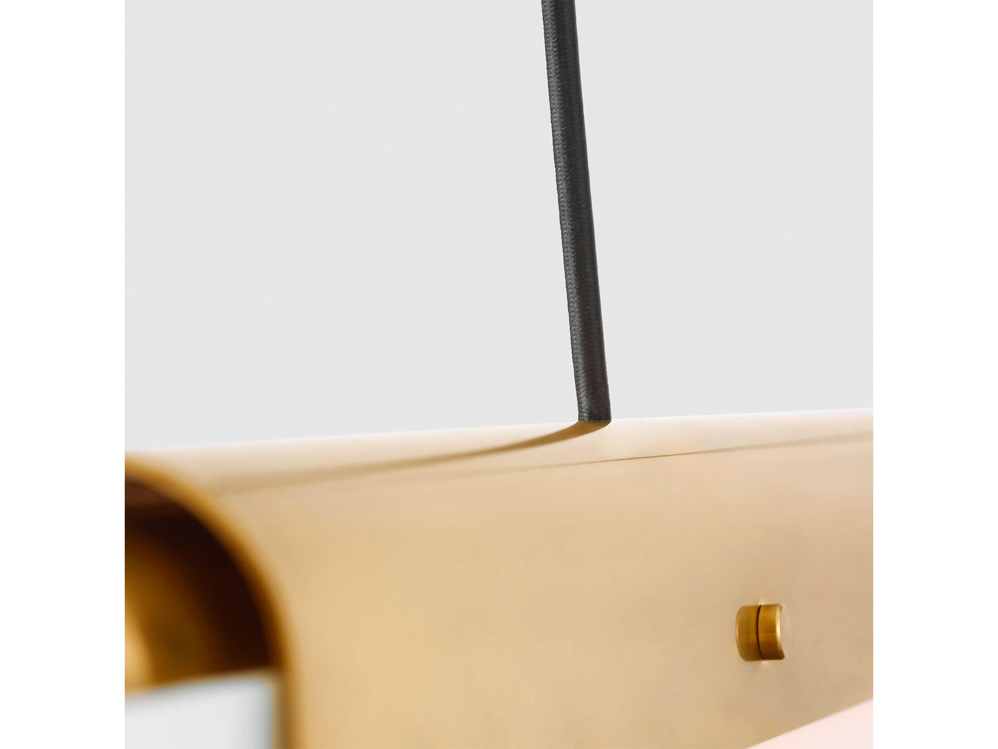 Visual Comfort Modern Ambrose 1-Light Hand Rubbed Antique Brass Linear Island Pendant