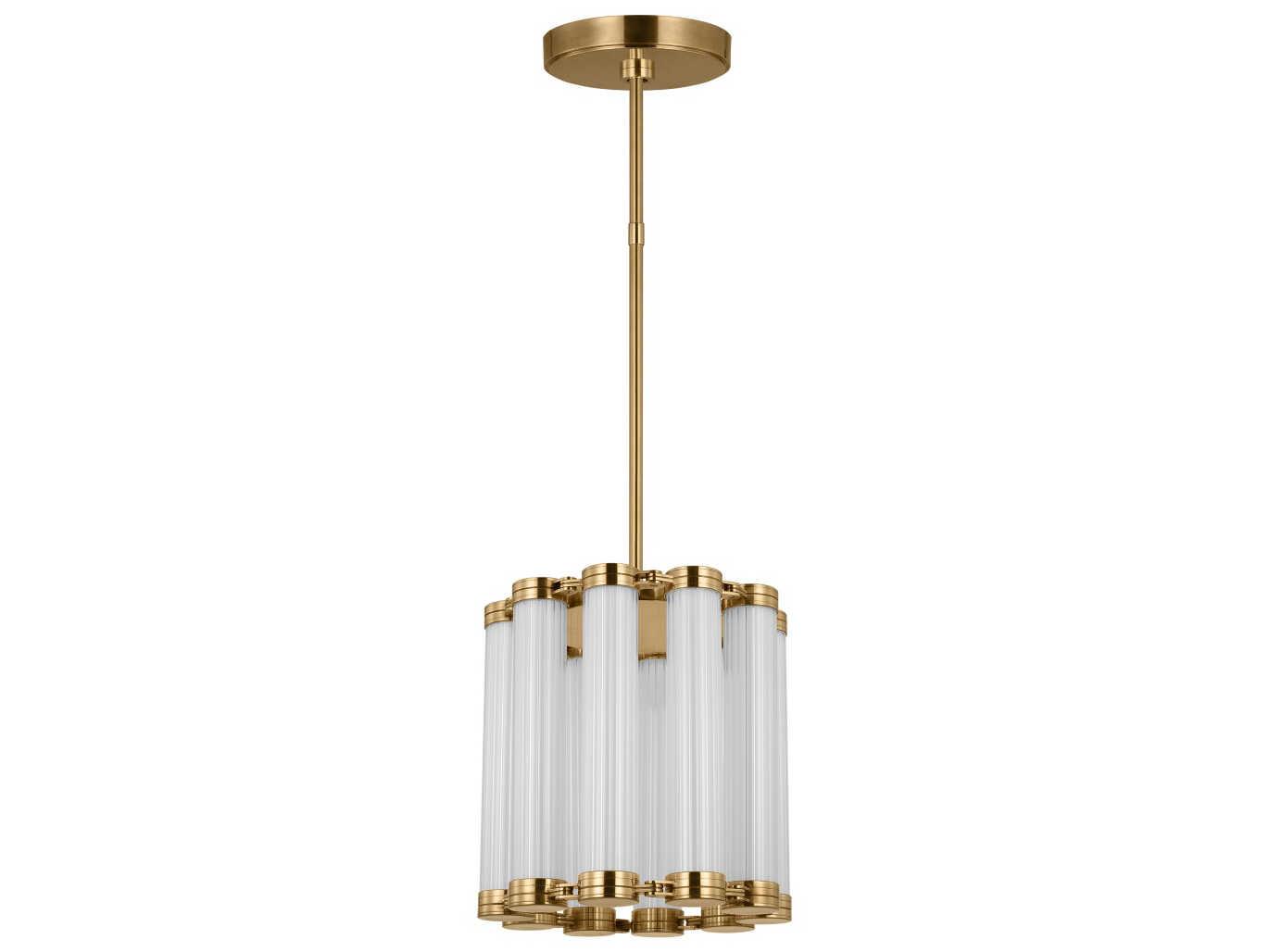 Visual Comfort Modern Alo 10-Light Polished Natural Brass Drum Pendant