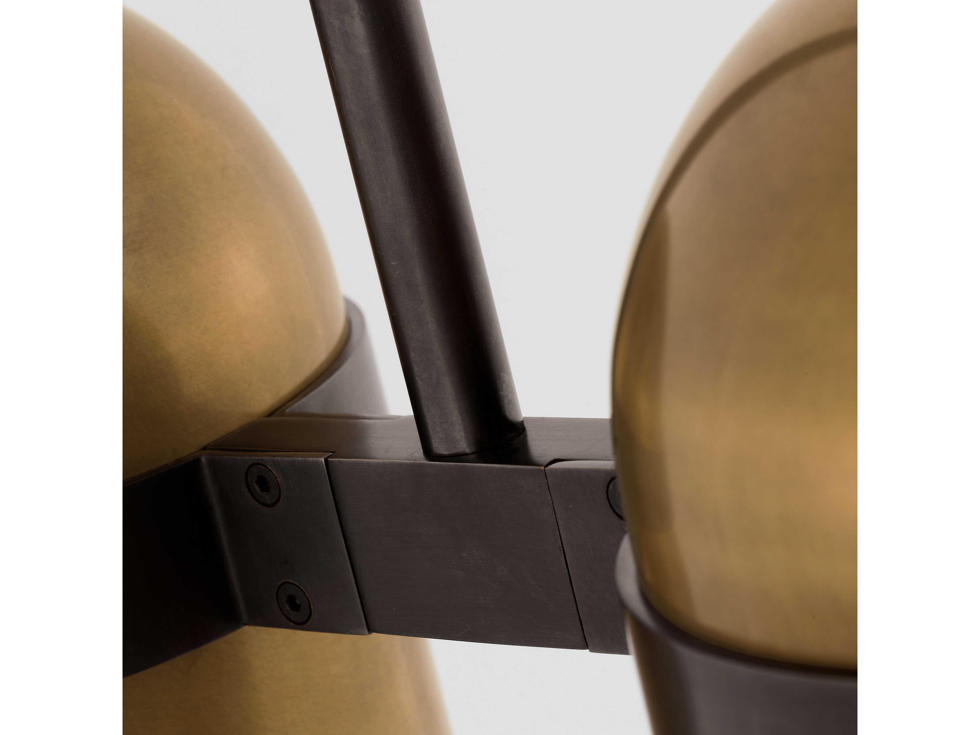 Visual Comfort Modern Octavia 2-Light Blackened Bronze bright Worn Brass Dome Pendant