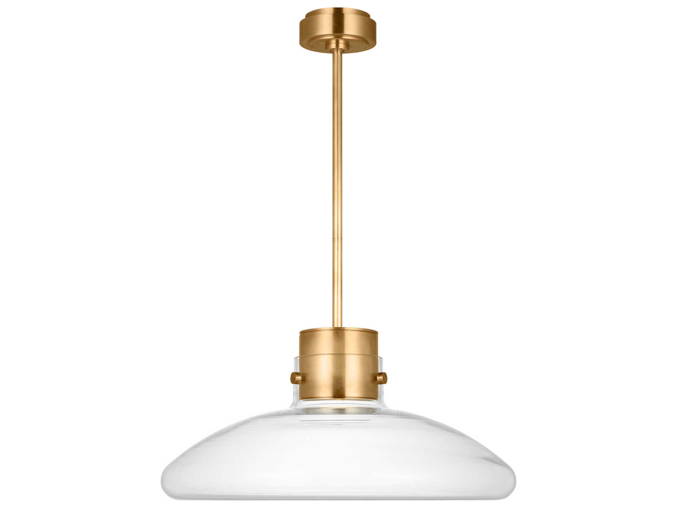 Visual Comfort Modern Morgan 1-Light Brass Pendant