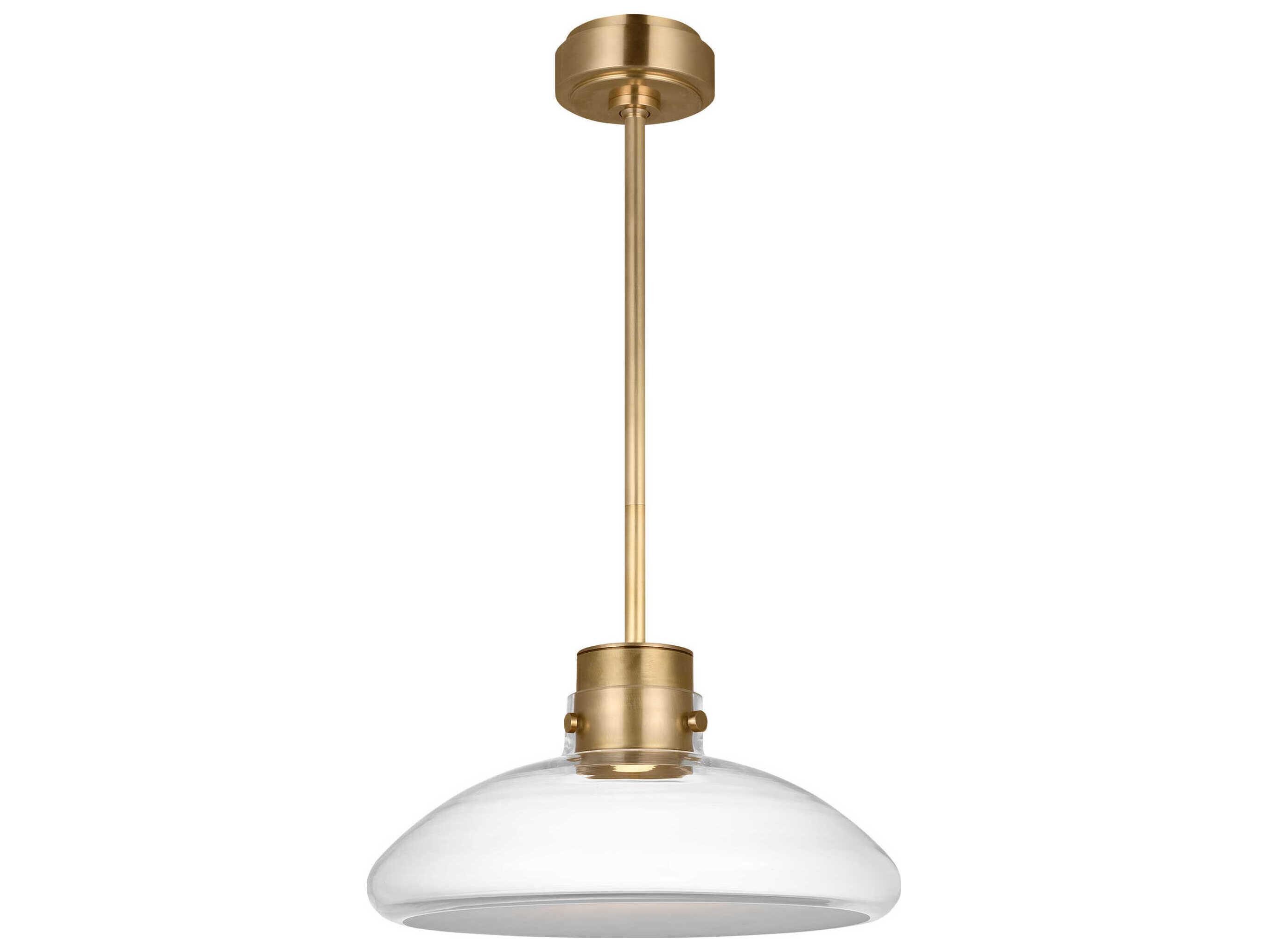 Visual Comfort Modern Morgan 1-Light Brass Pendant