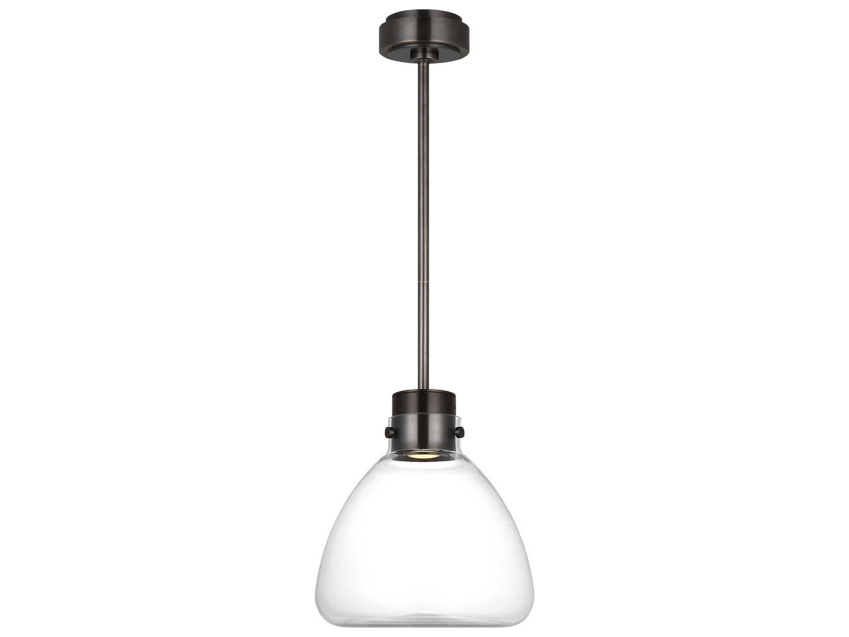 Visual Comfort Modern Morgan 1-Light Burnished Bronze Mini Pendant