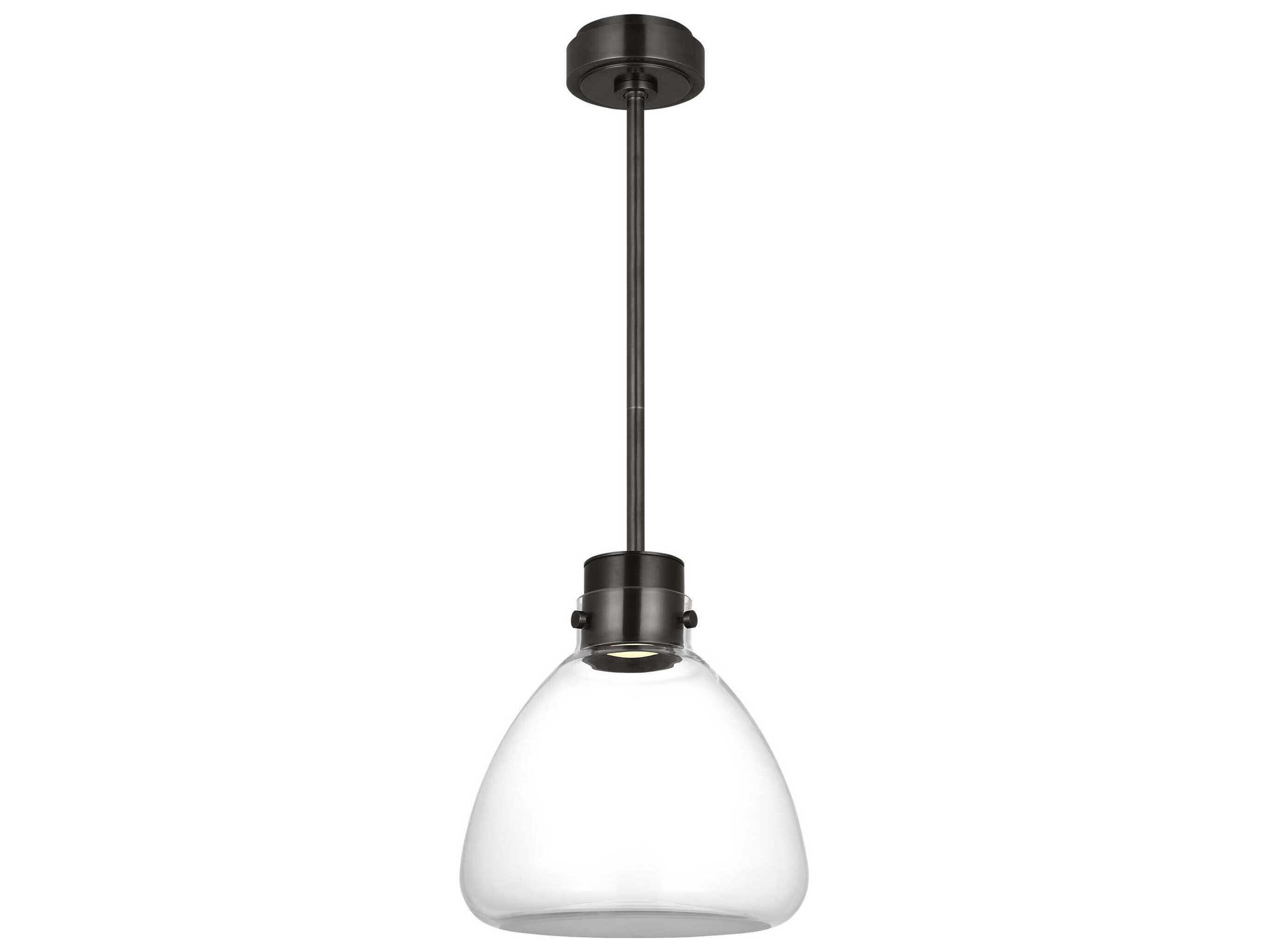 Visual Comfort Modern Morgan 1-Light Burnished Bronze Mini Pendant