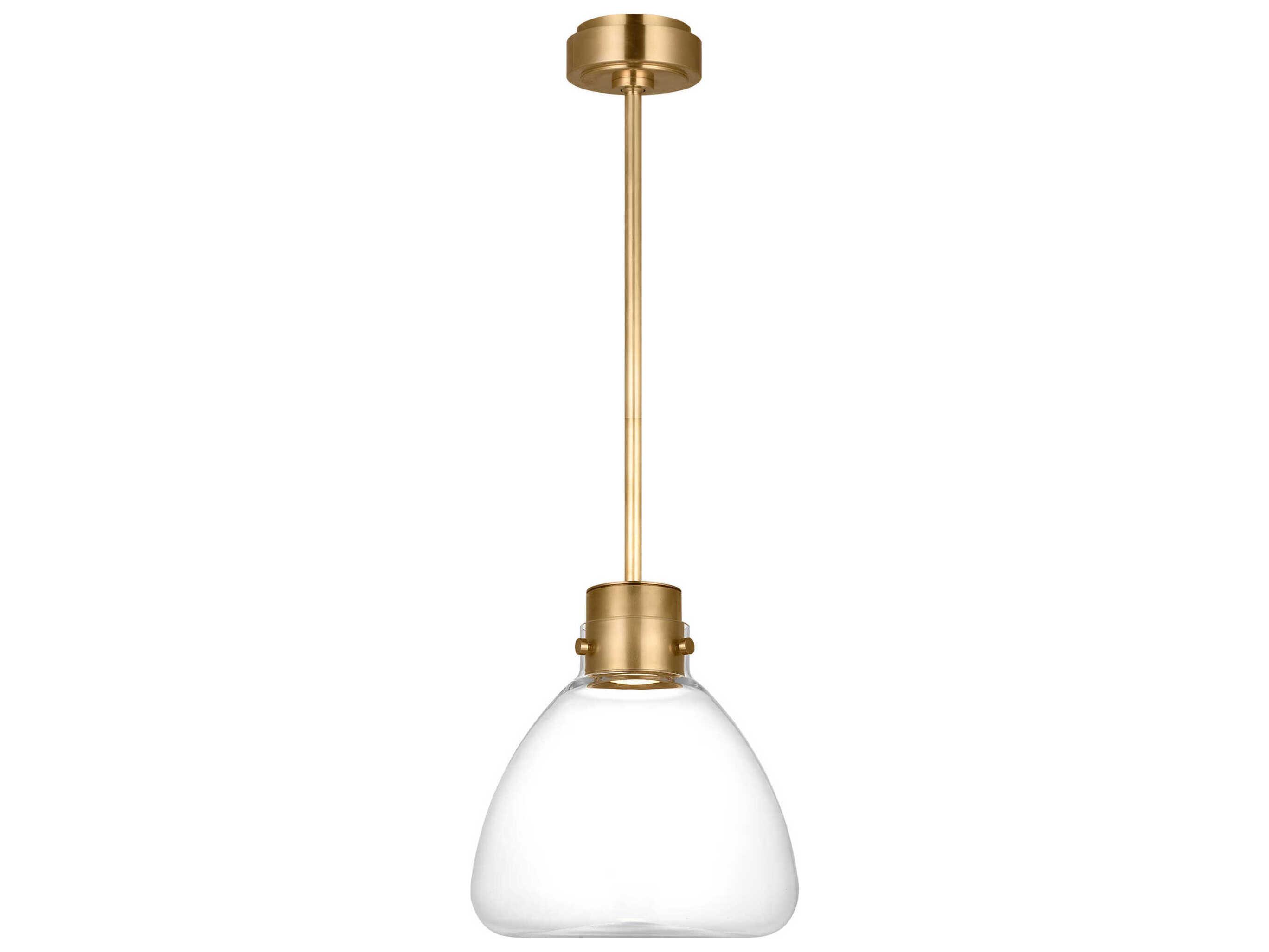 Visual Comfort Modern Morgan 1-Light Brass Mini Pendant