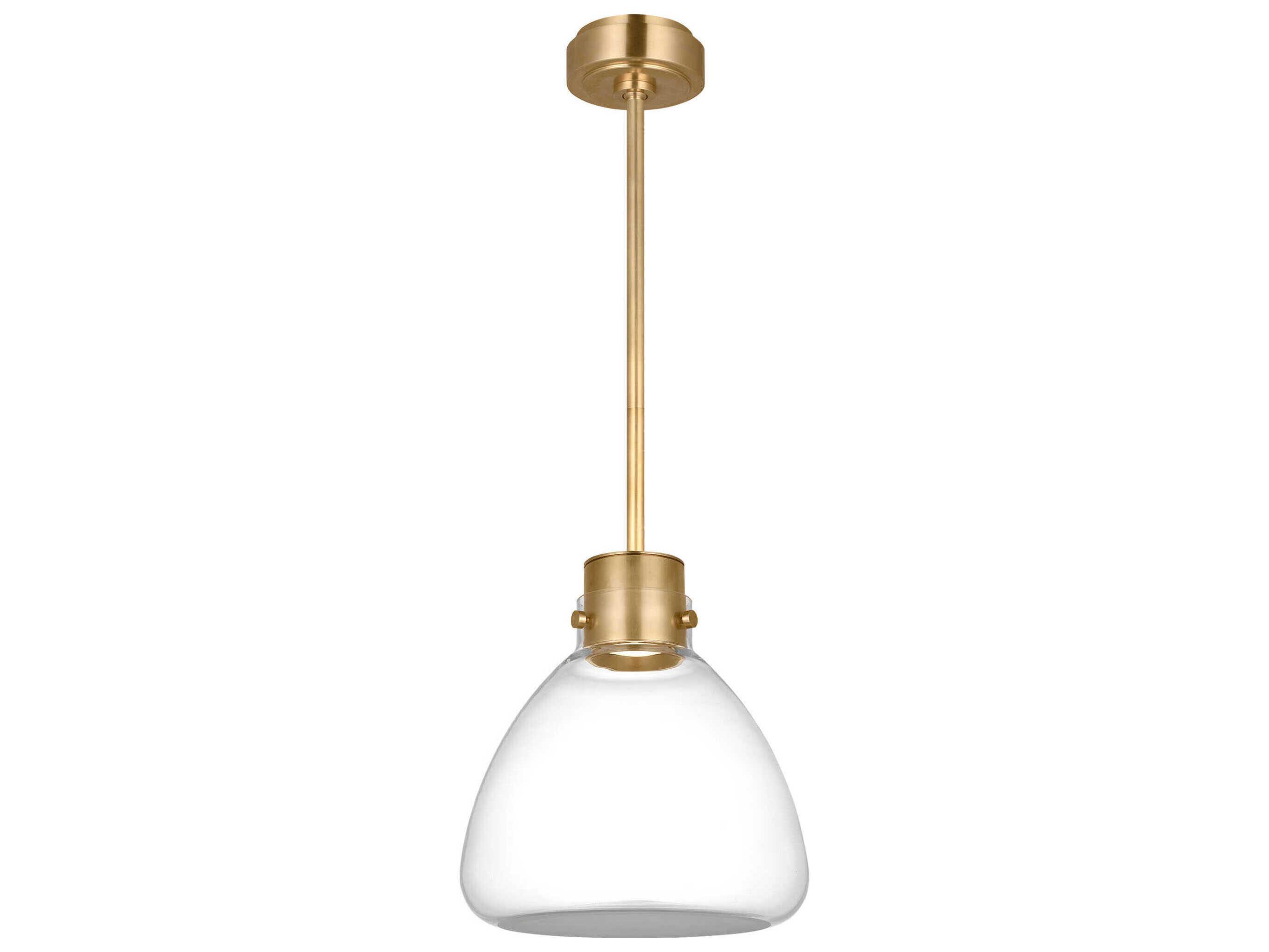 Visual Comfort Modern Morgan 1-Light Brass Mini Pendant