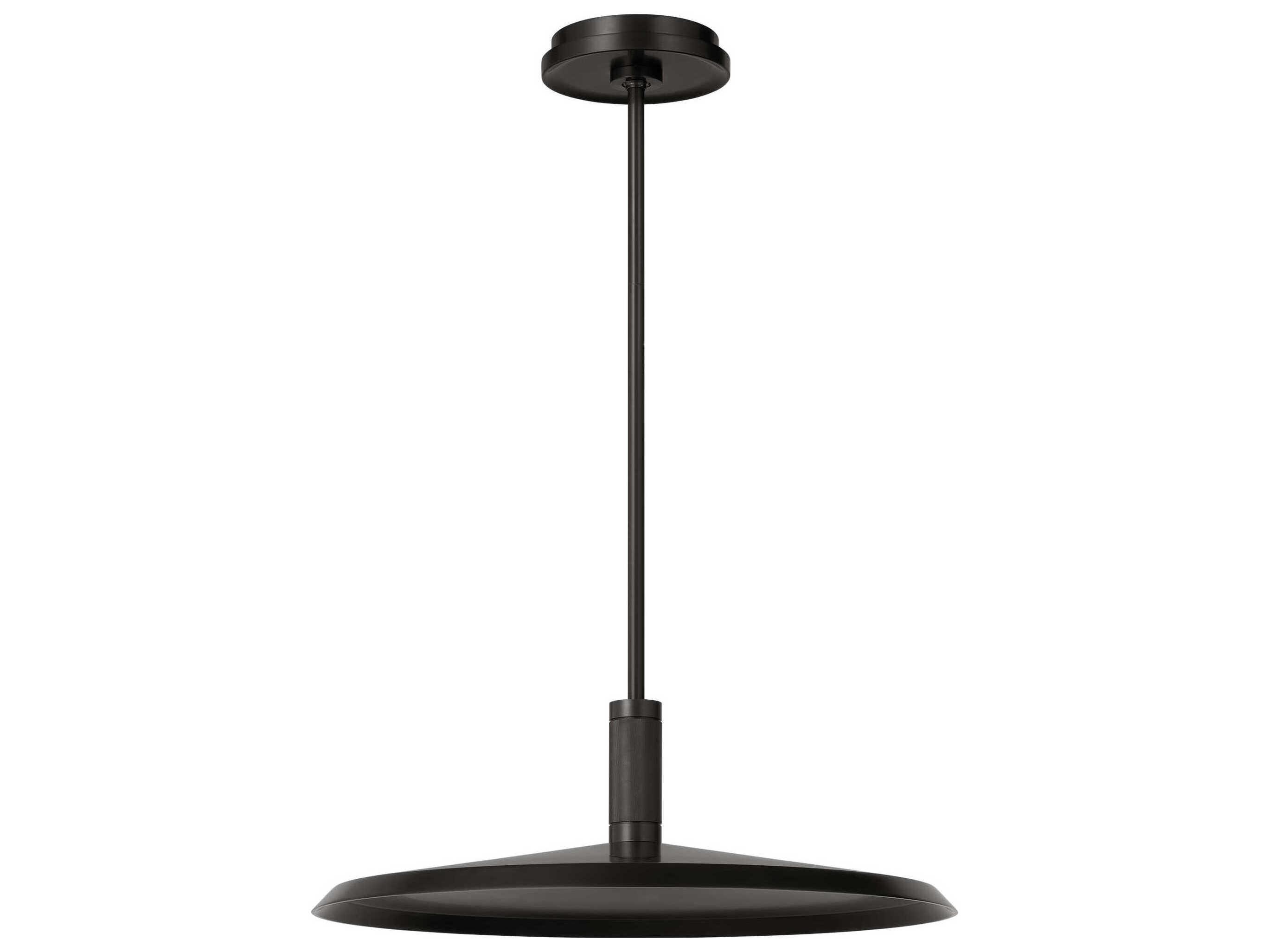 Visual Comfort Modern Saucer 1-Light Bronze Round Pendant