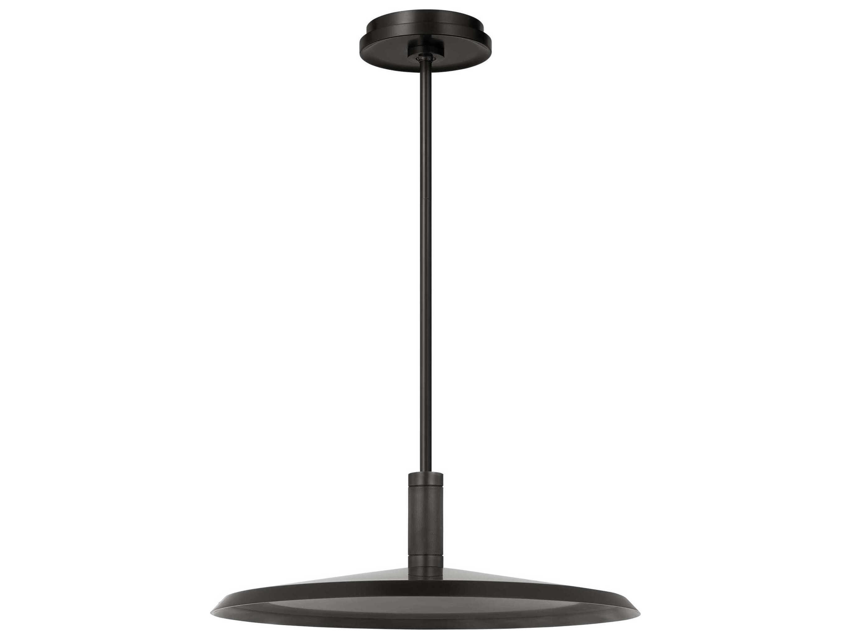 Visual Comfort Modern Saucer 1-Light Bronze And Darkened Brass Round Pendant