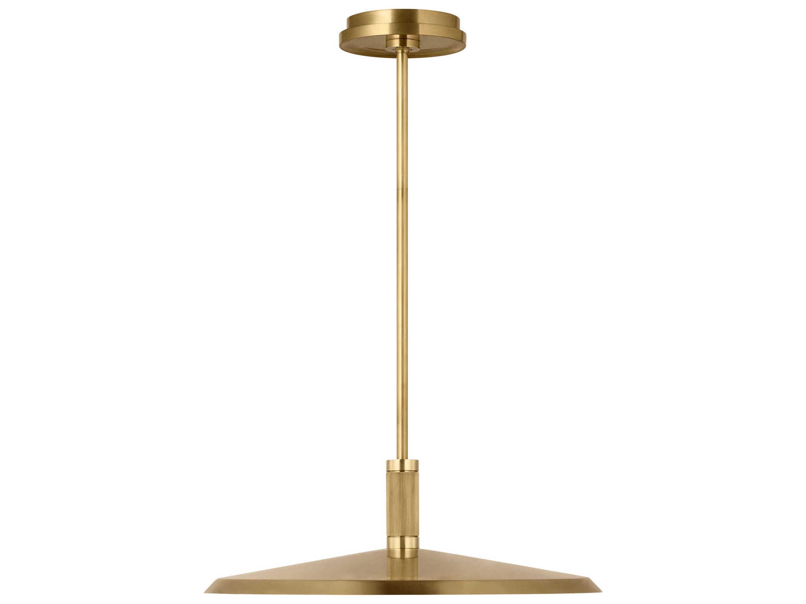 Visual Comfort Modern Saucer 1-Light Hand Rubbed Antique Brass Round Pendant