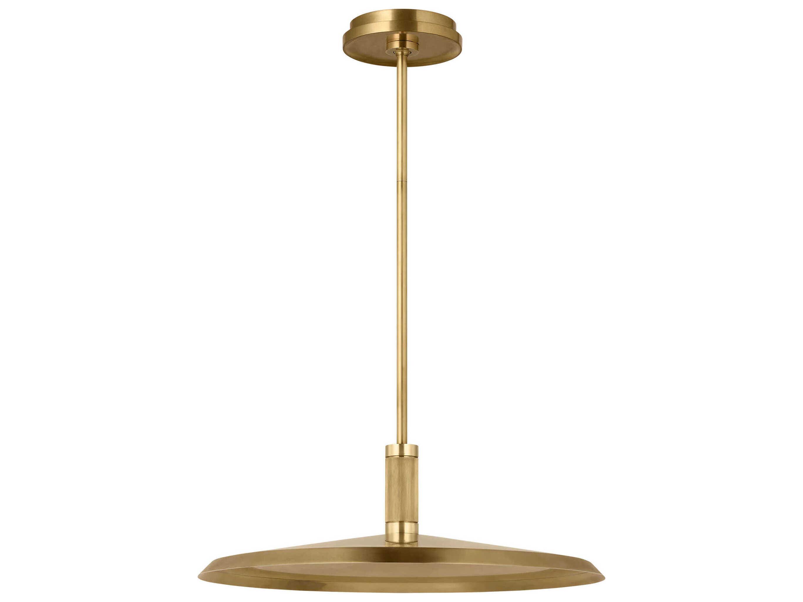 Visual Comfort Modern Saucer 1-Light Hand Rubbed Antique Brass Round Pendant